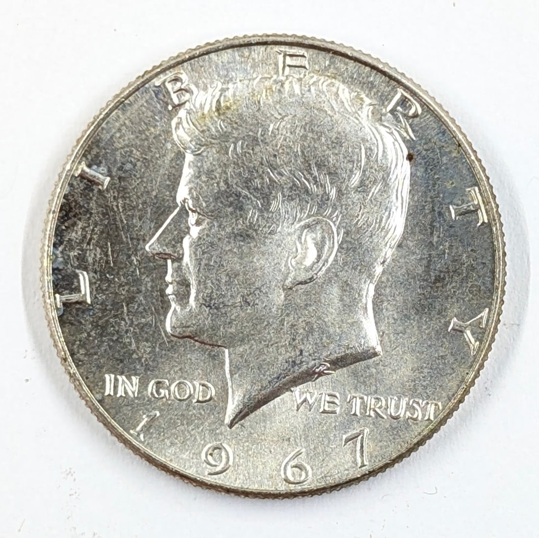 1967 Silver John F Kennedy Half Dollar: 40% Silver