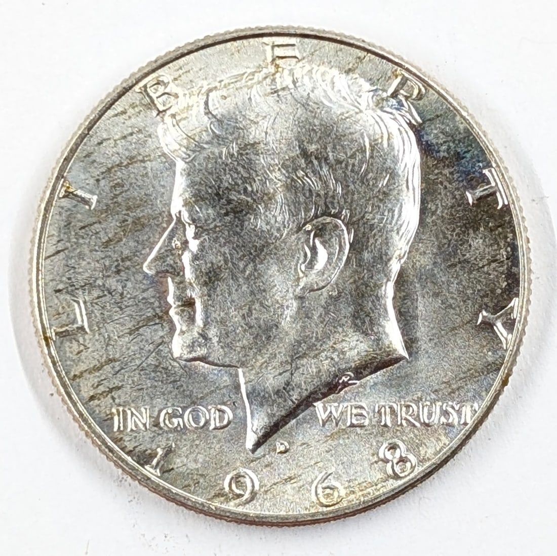 1968-D Silver John F Kennedy Half Dollar: 40% Silver 