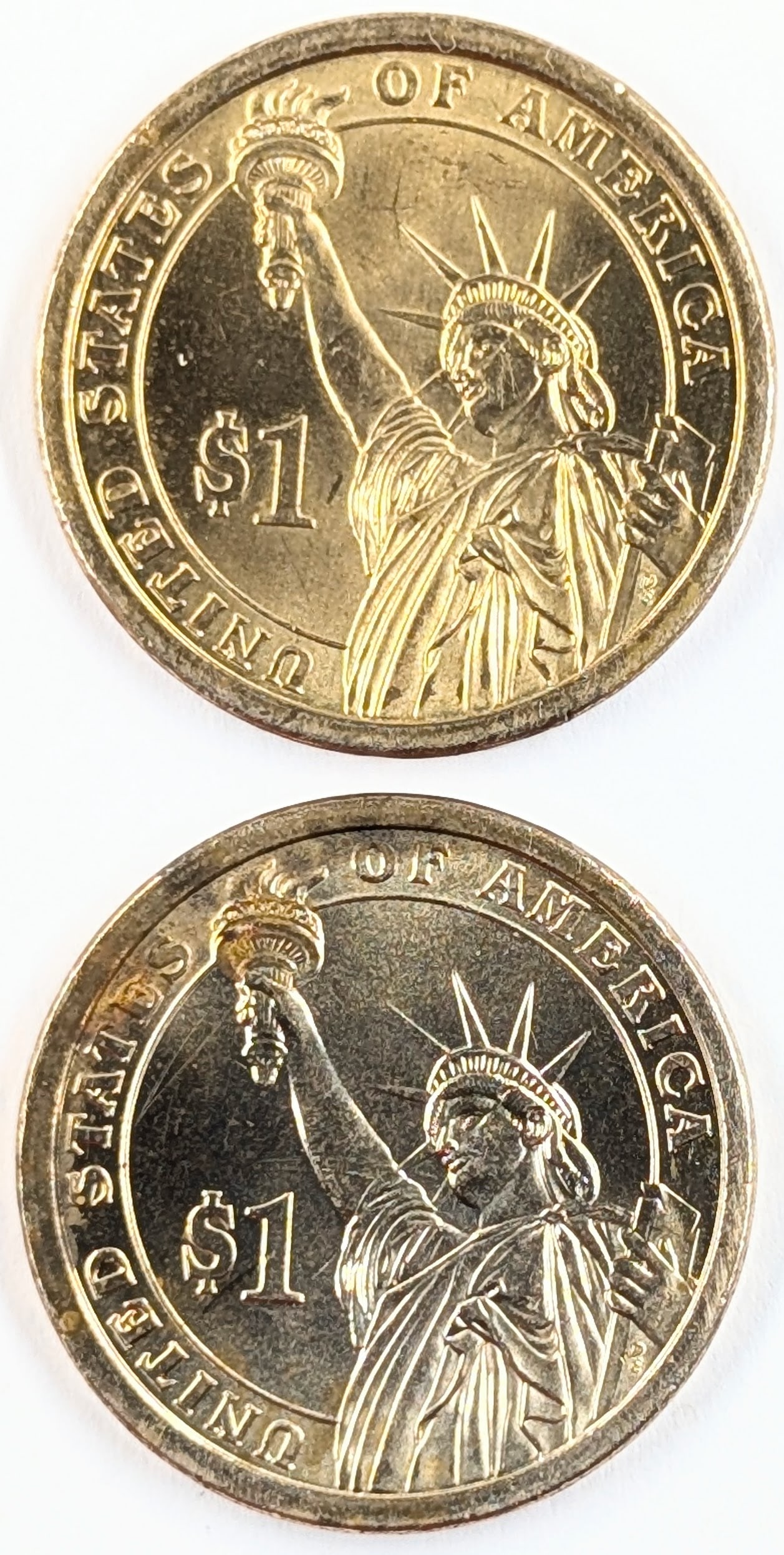 Lot of 2 Presidential Dollars - Jackson & Johnson - 2