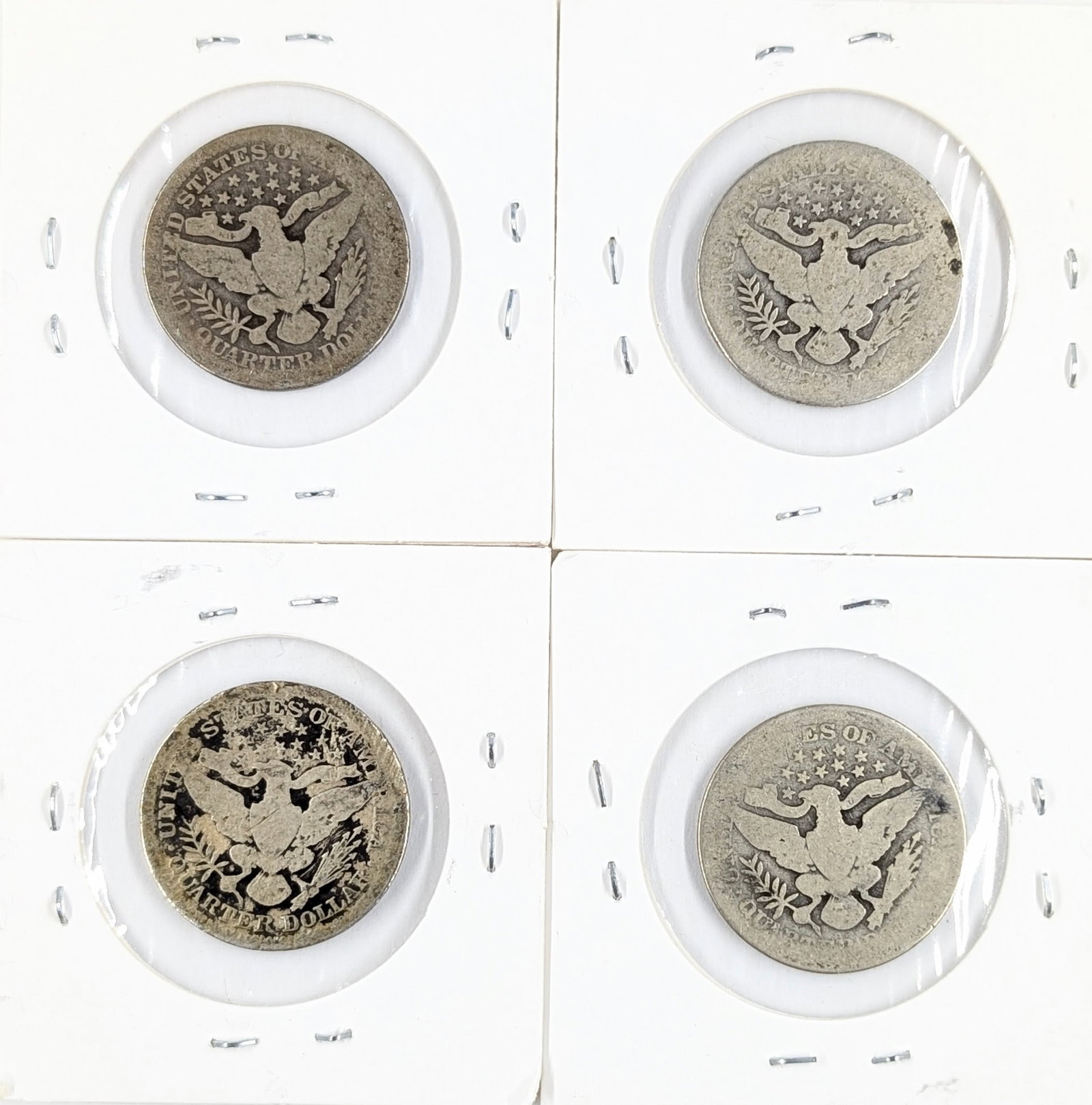 Lot of 4 Silver Barber Quarters - 1903-1908 - 2