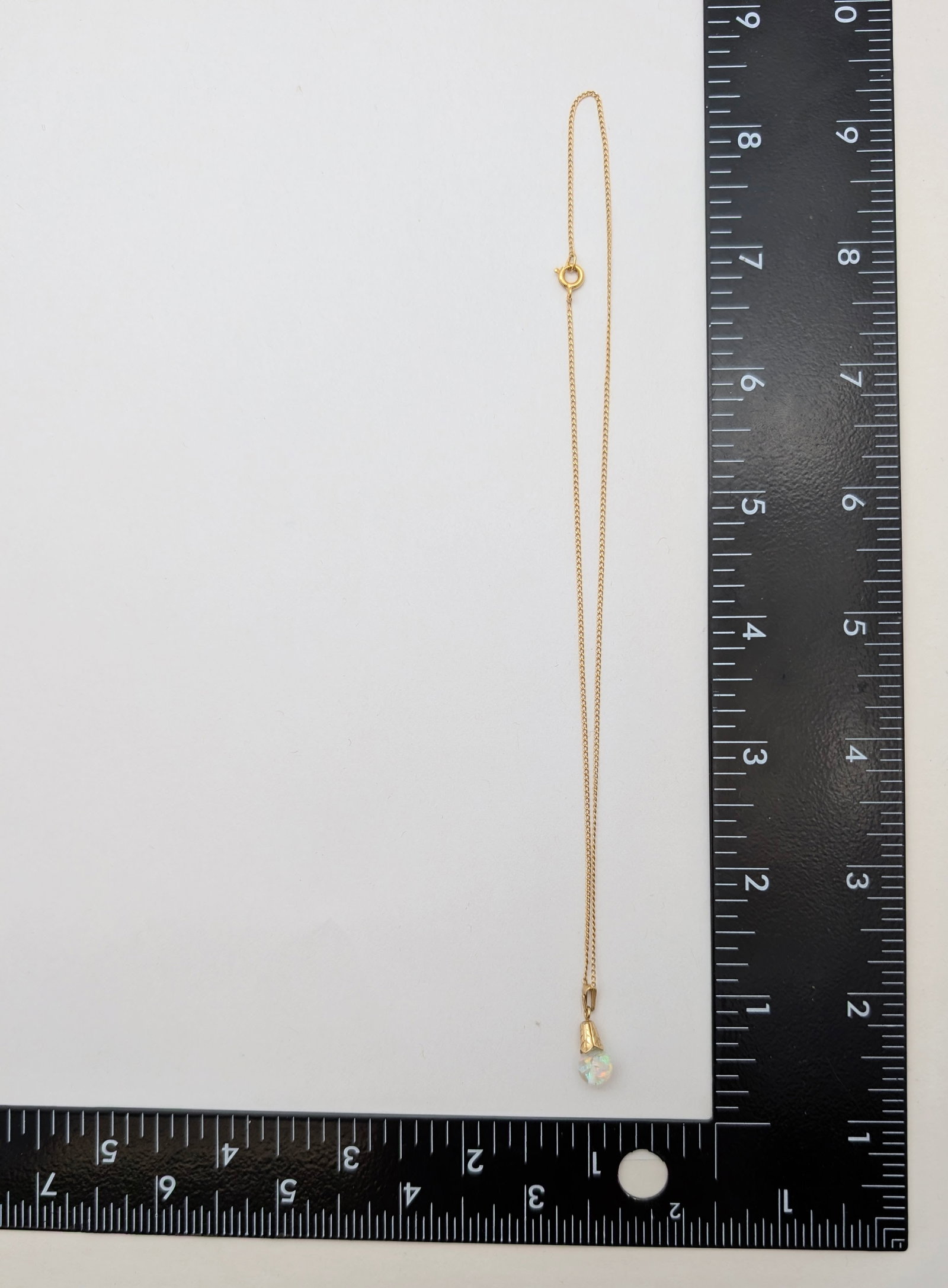 12K Gold filled Opal Drop Ladies Necklace - 9