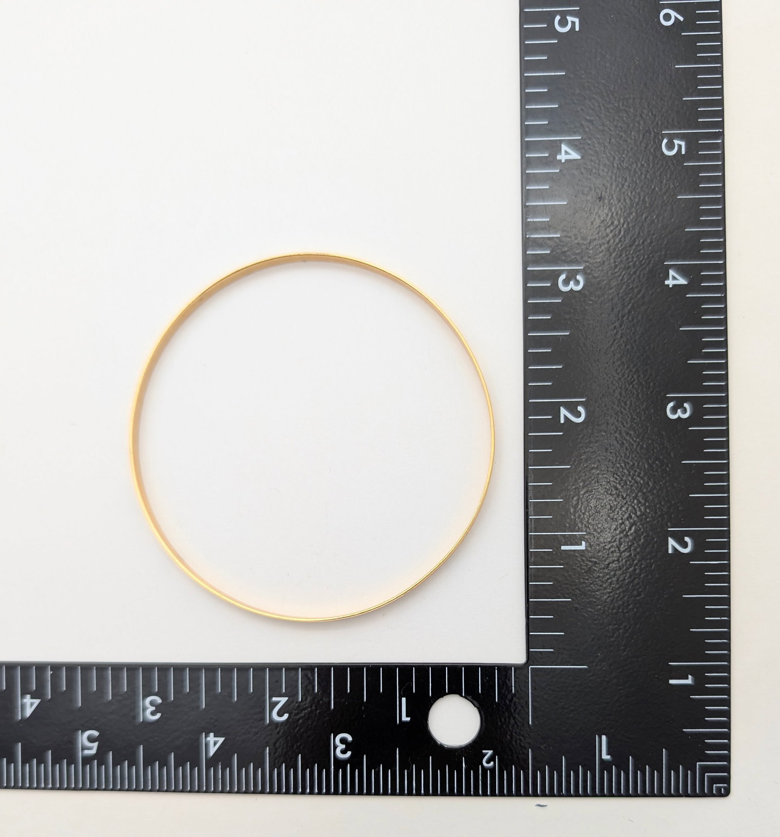 18K Gold Etched Ladies Bangle Bracelet - 8.21g - 4