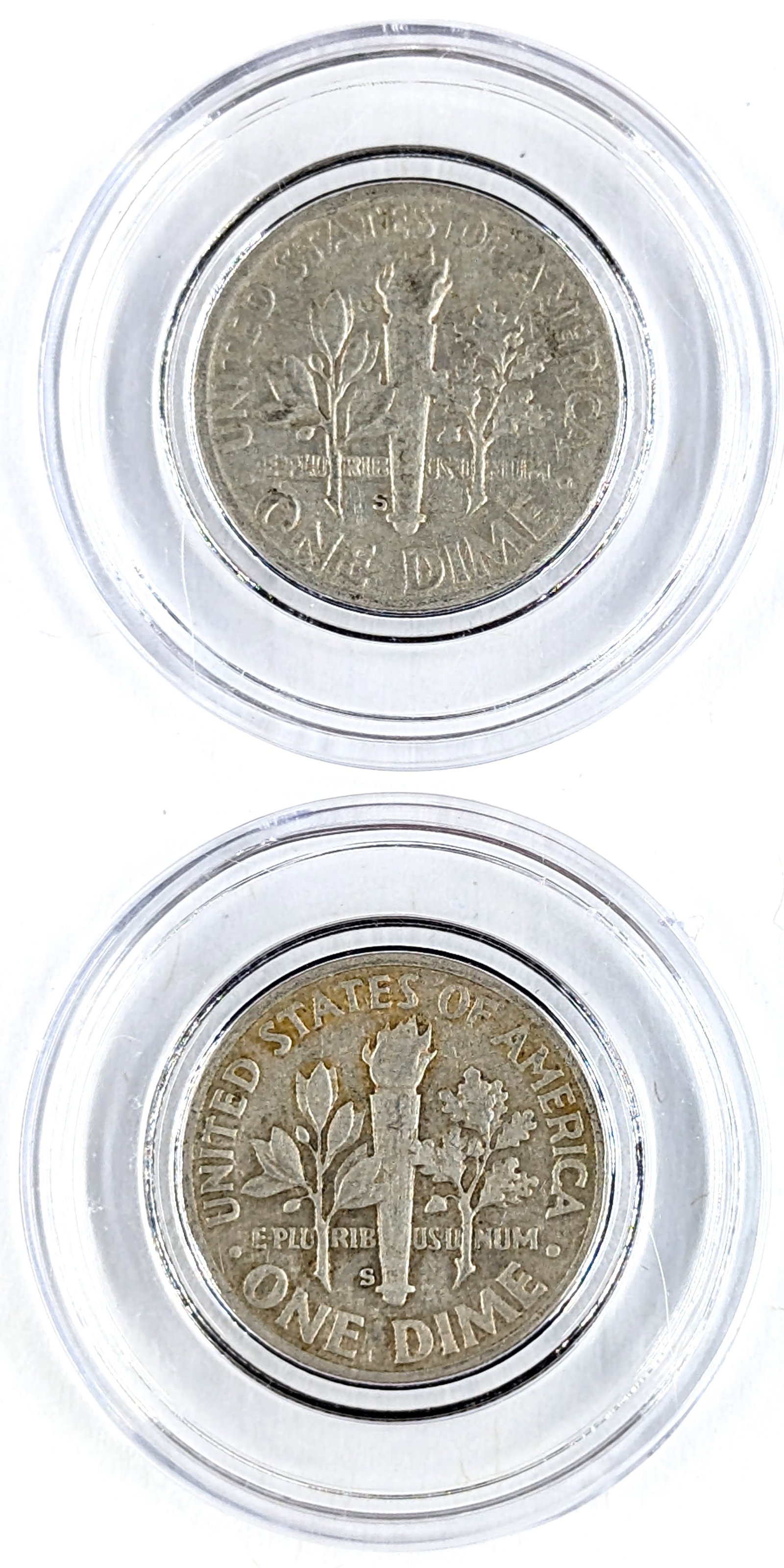 Lot of 2 Silver Roosevelt Dimes - 1947-S, 1948-S - 2