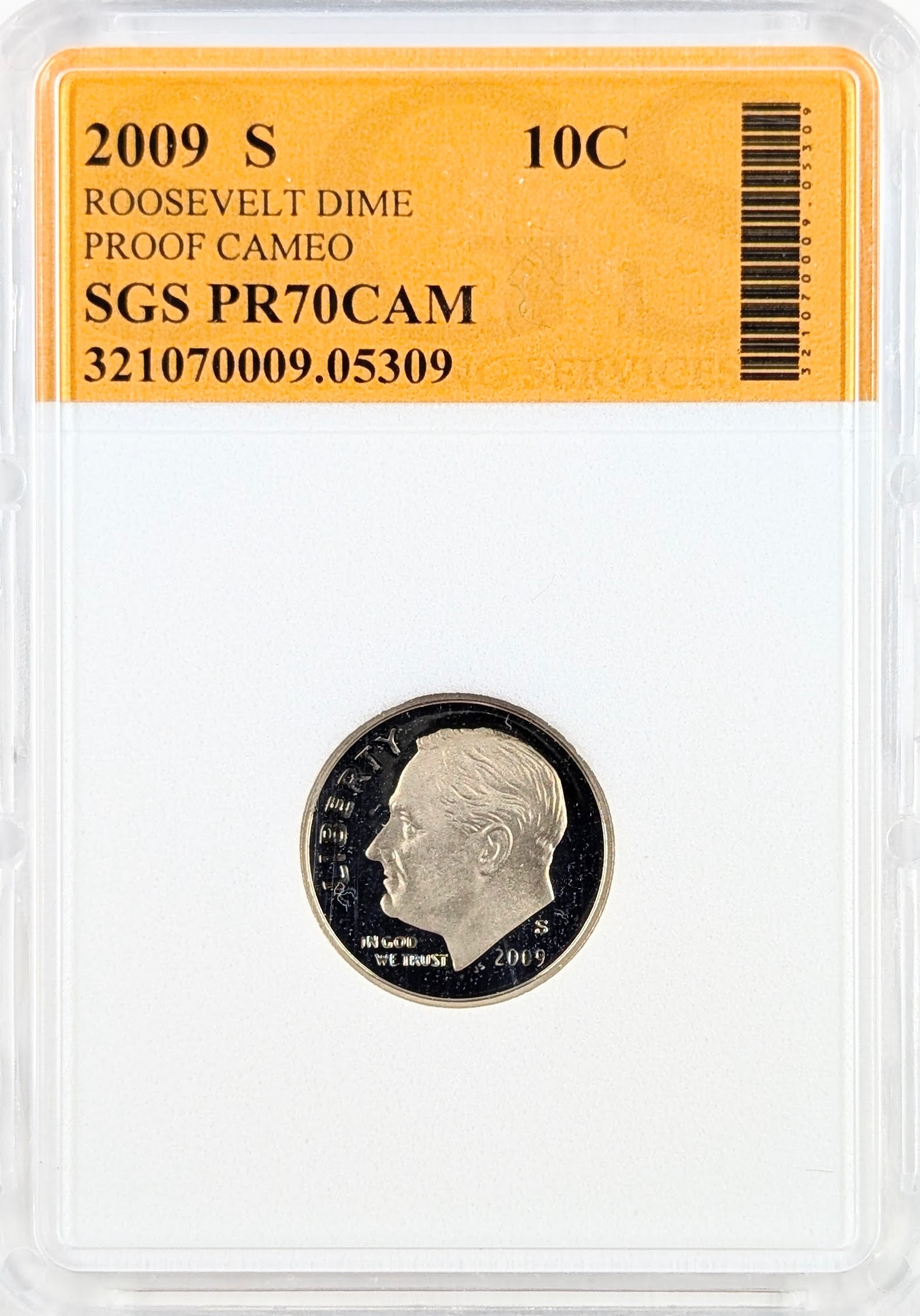 SGS 2009-S PR70 CAM Roosevelt Dime: Coin 