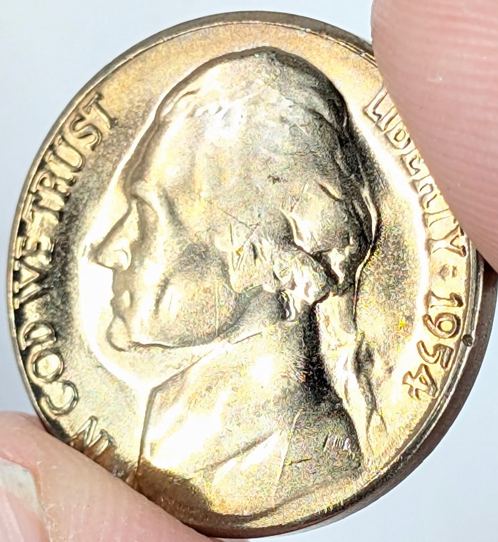 1954-S Jefferson Nickel - Toned, Uncirculated: Coin 