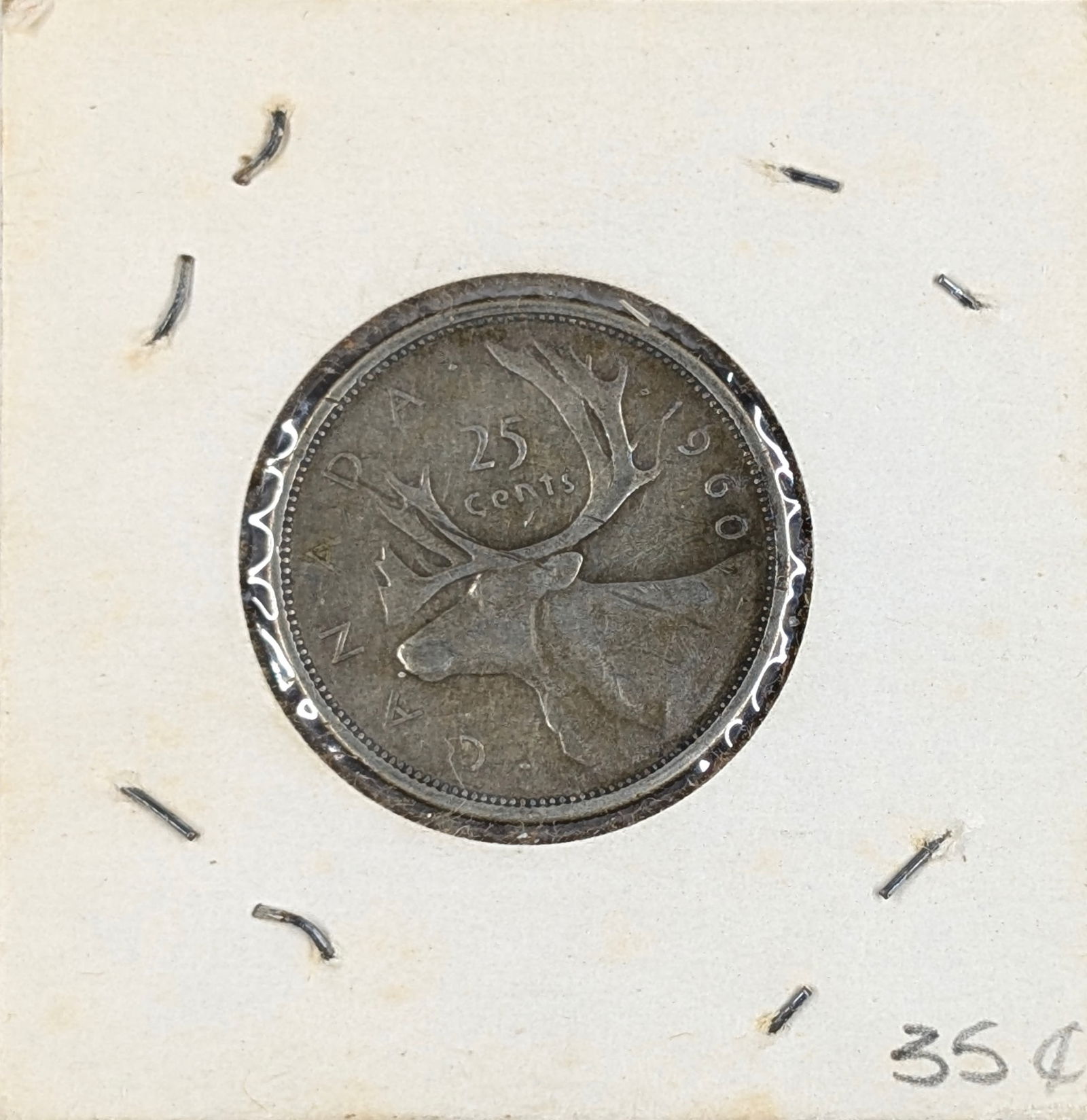 1960 Silver Canadian Quarter: 80% Silver 