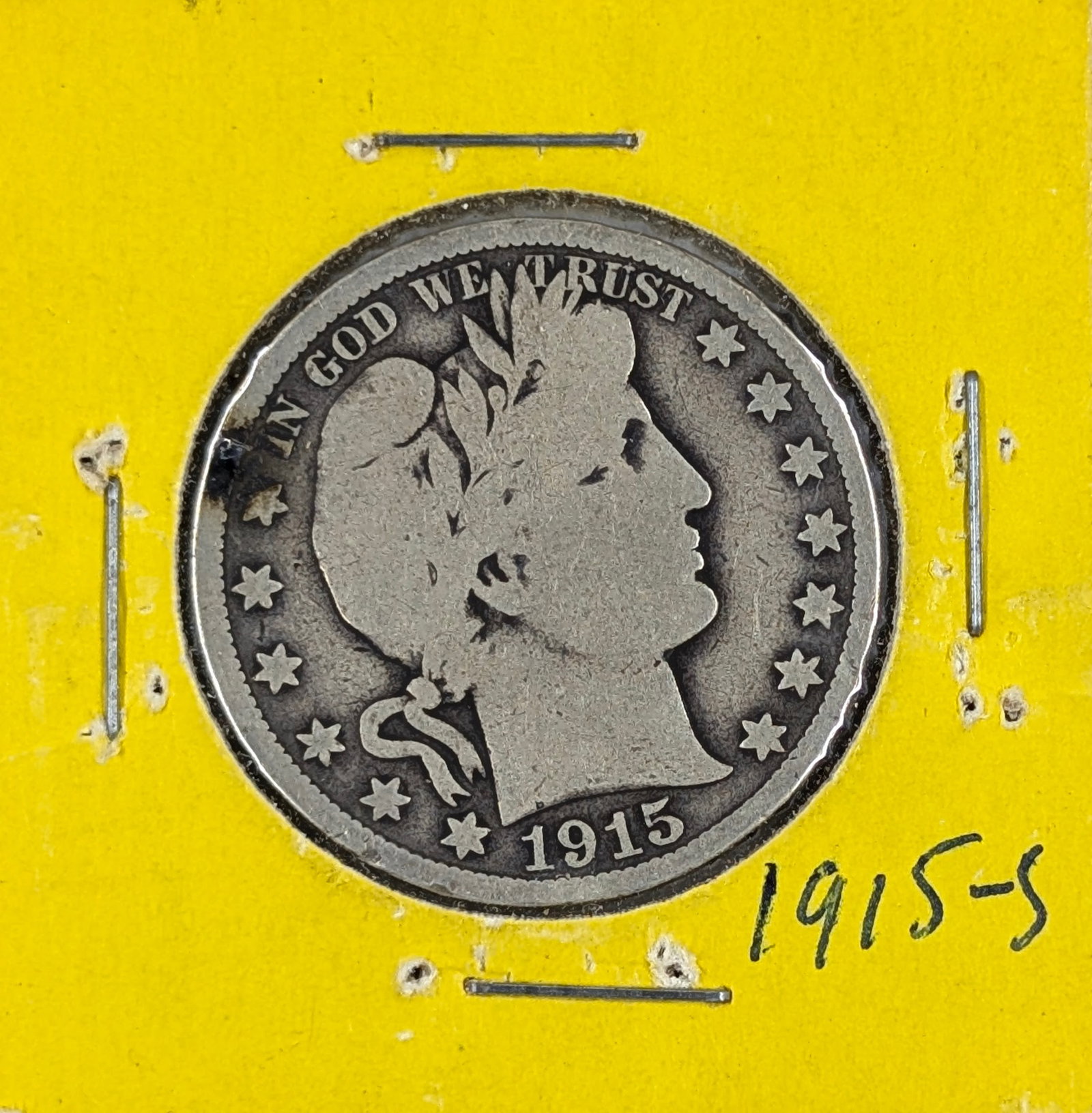 1915-S Silver Barber Half Dollar - KEY DATE - 3