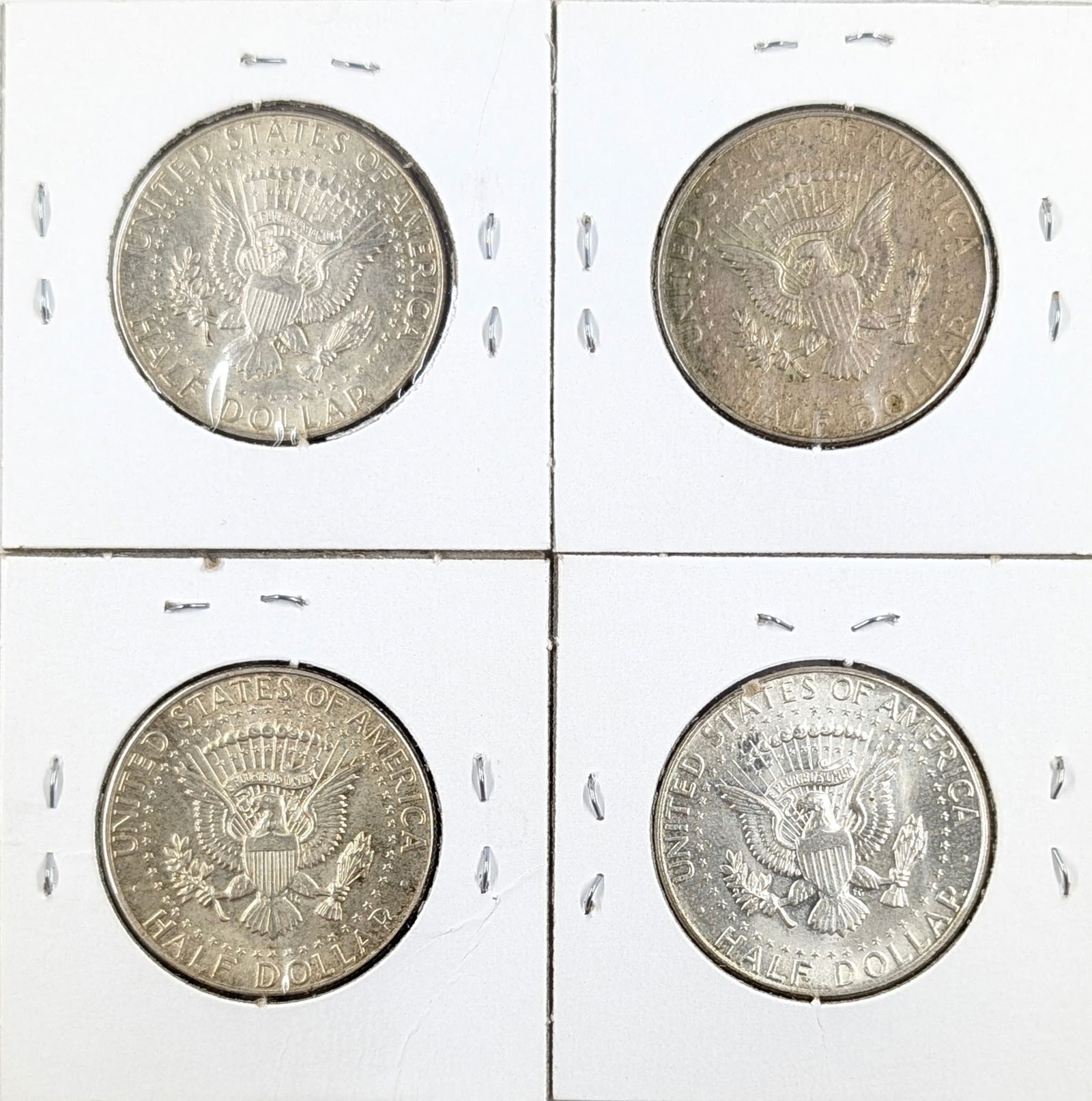 Lot of 4 Silver 1964 John F Kennedy Half Dollars - 2