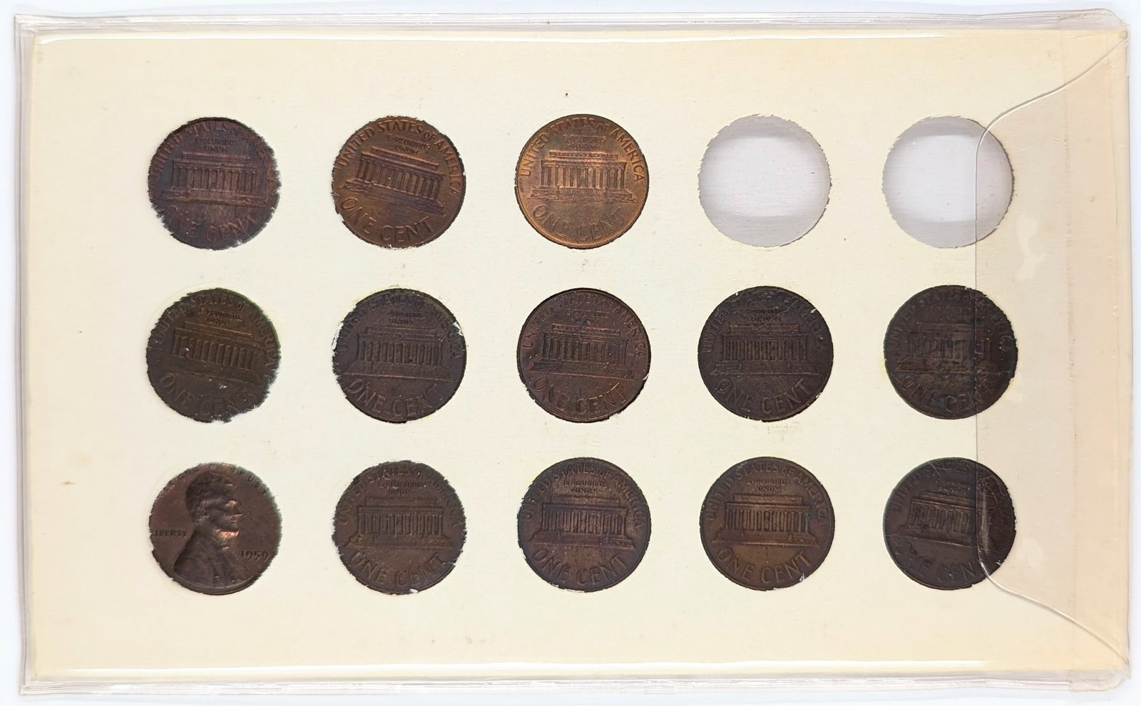 Lincoln Memorial Cent Set 1959-1964 - Some Uncirculated - 2