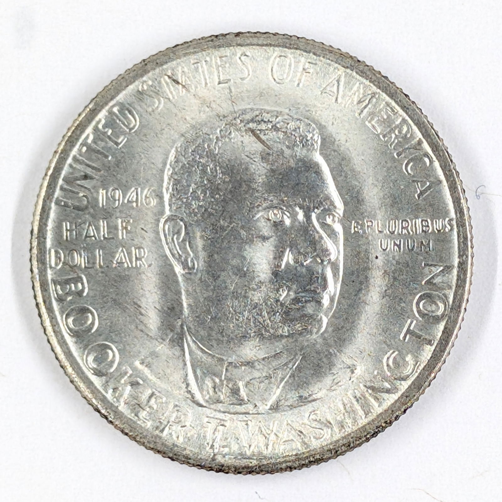 Uncirculated 1946 Silver Booker T Washington Half Dollar: Silver 