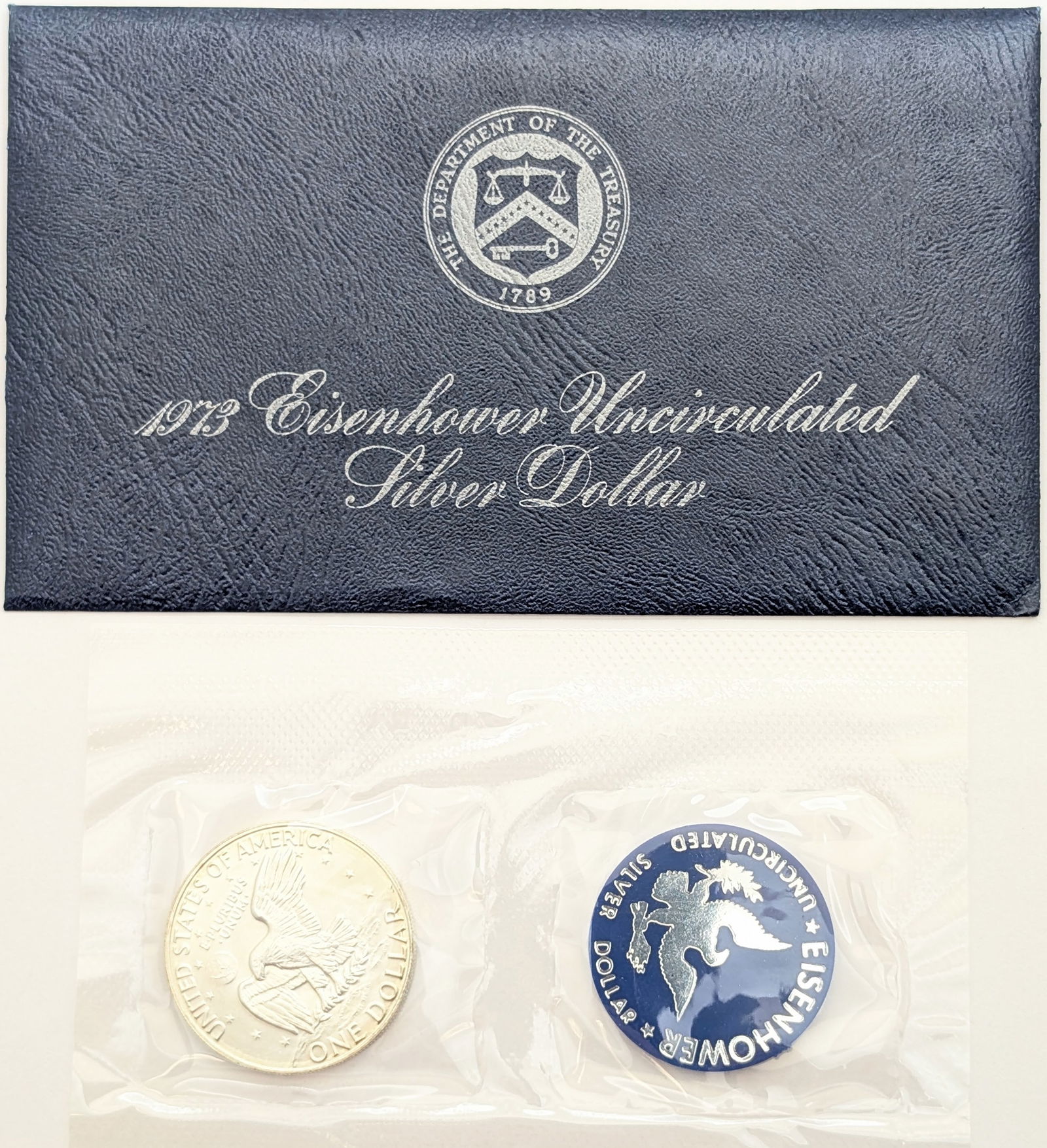 1973-S Eisenhower " Ike" Uncirculated Silver Dollar - 2