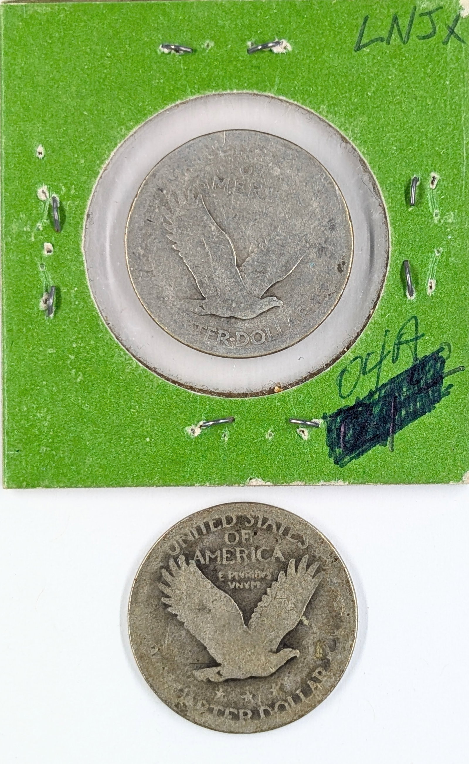 Lot of 2 Silver Standing Liberty Quarters - No Dates - 2