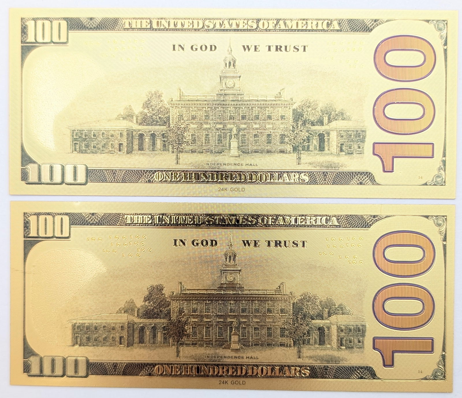 Lot of 2 Star Wars Gold foil $100 design - 2