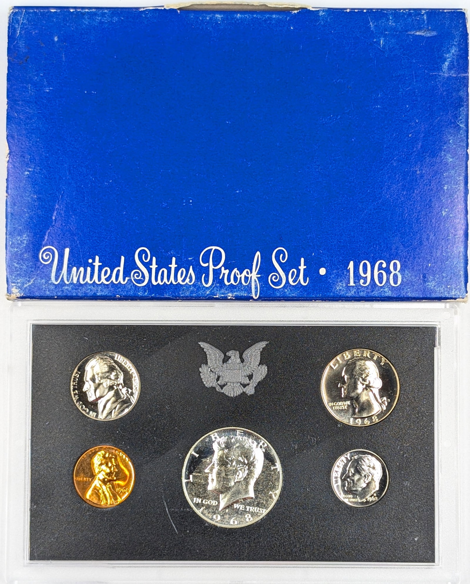 1968 Silver US Mint Proof Set w/ Silver Half, Quarter & Dime: Silver
