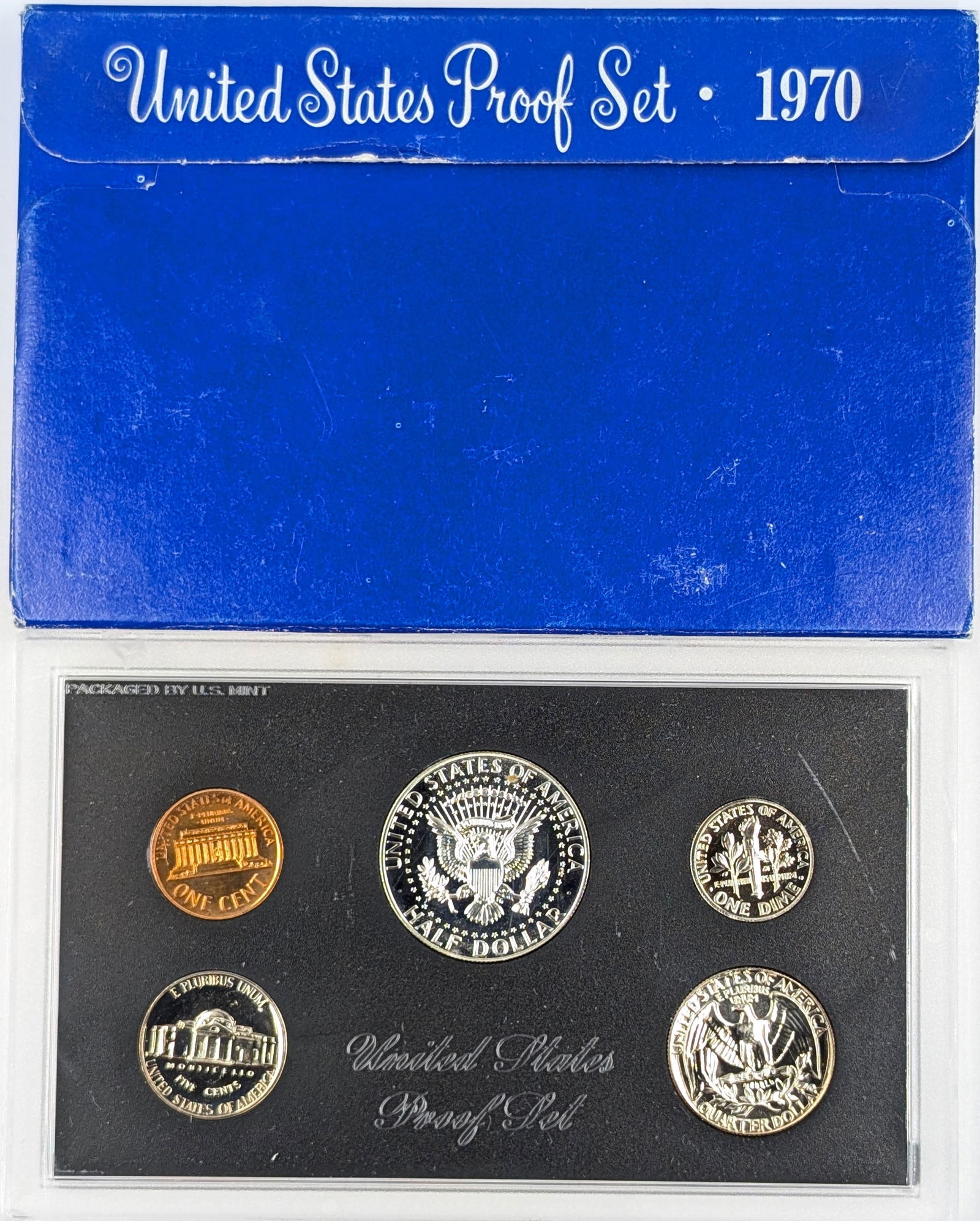 1970 Silver US Mint Proof Set w/ Silver Half, Quarter & Dime - 2