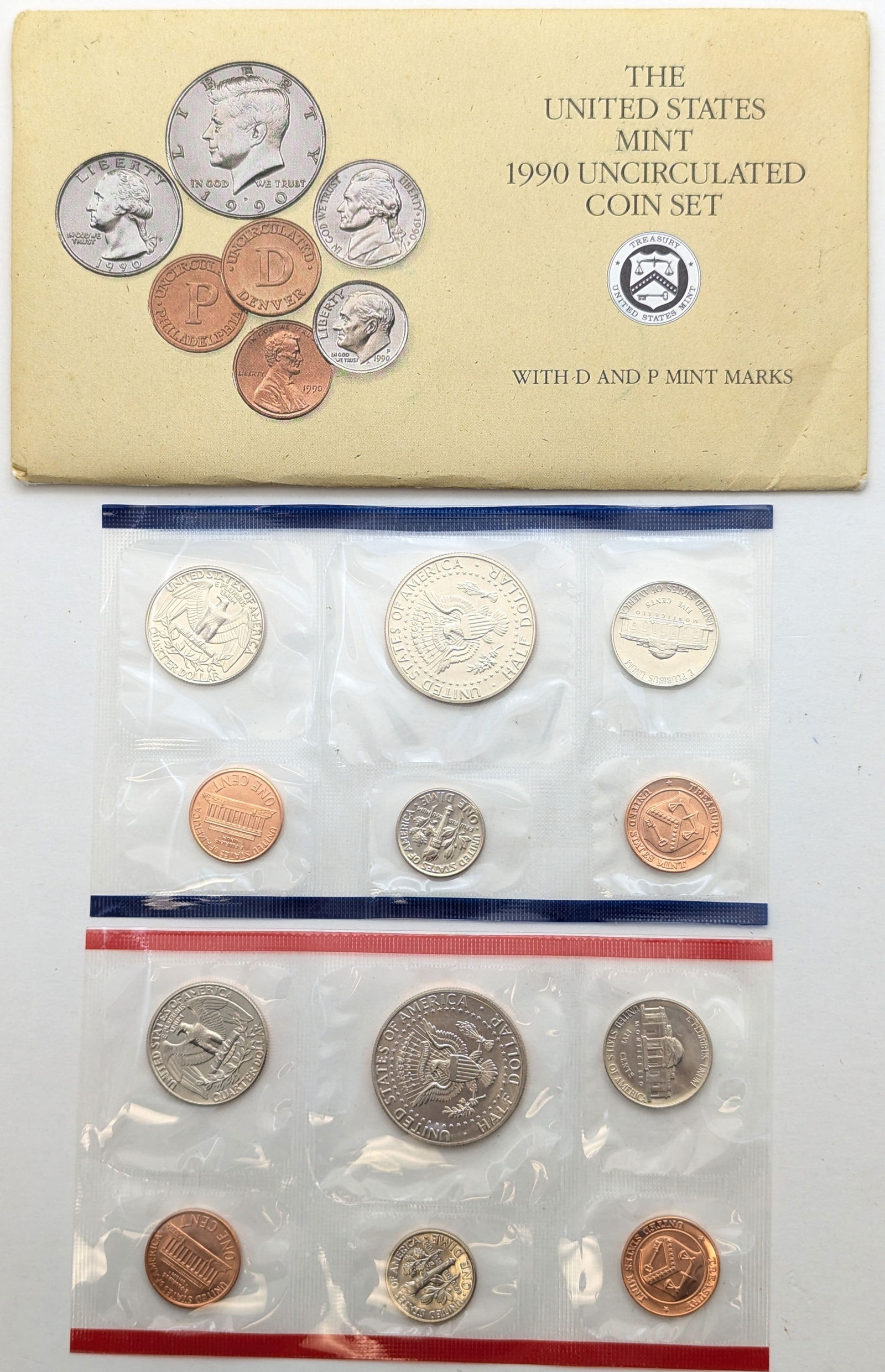 1990 US Mint Uncirculated Coin Set - 2