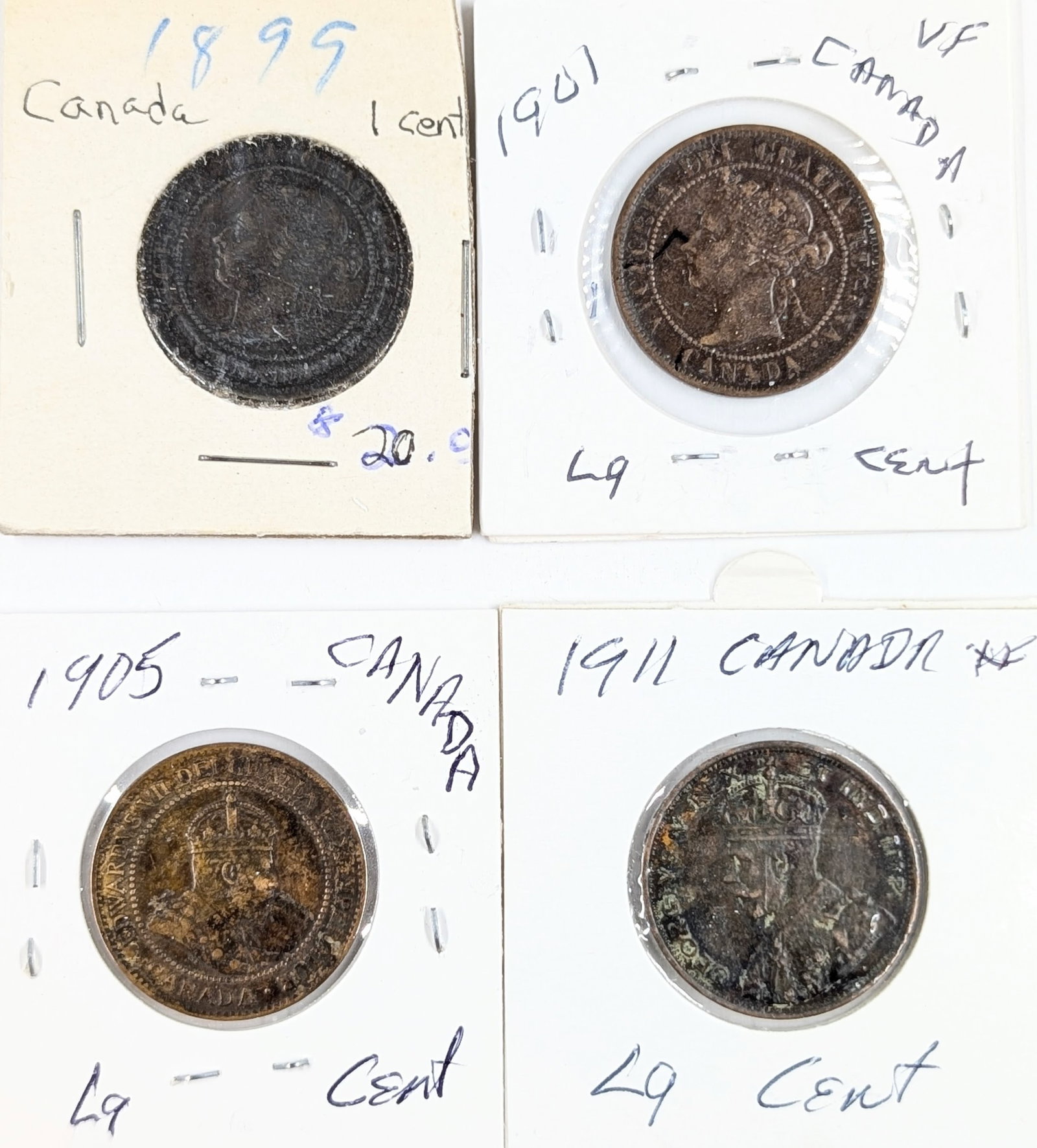 Lot of 4 Canadian Cents - 1899-1911: Coin 