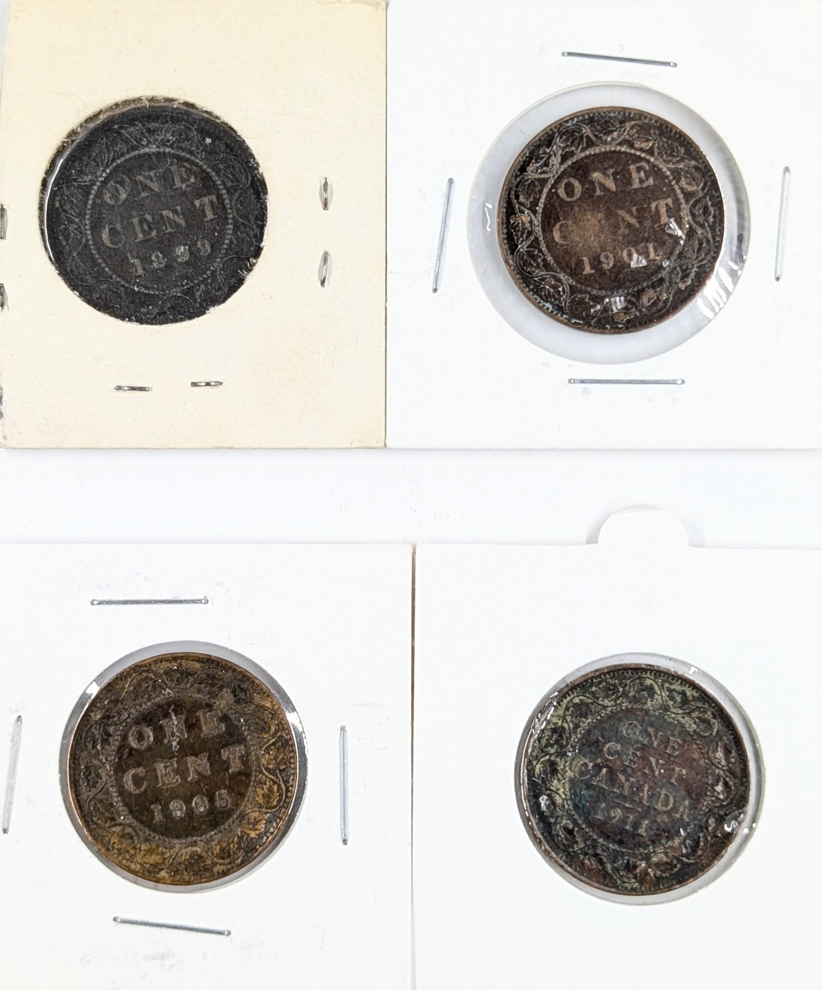 Lot of 4 Canadian Cents - 1899-1911 - 2