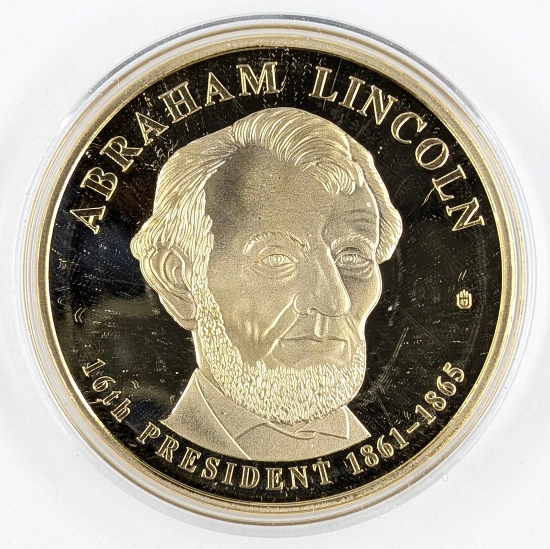 Large 24K Gold plated 2009 Abraham Lincoln Trial Coin - Proof - 2