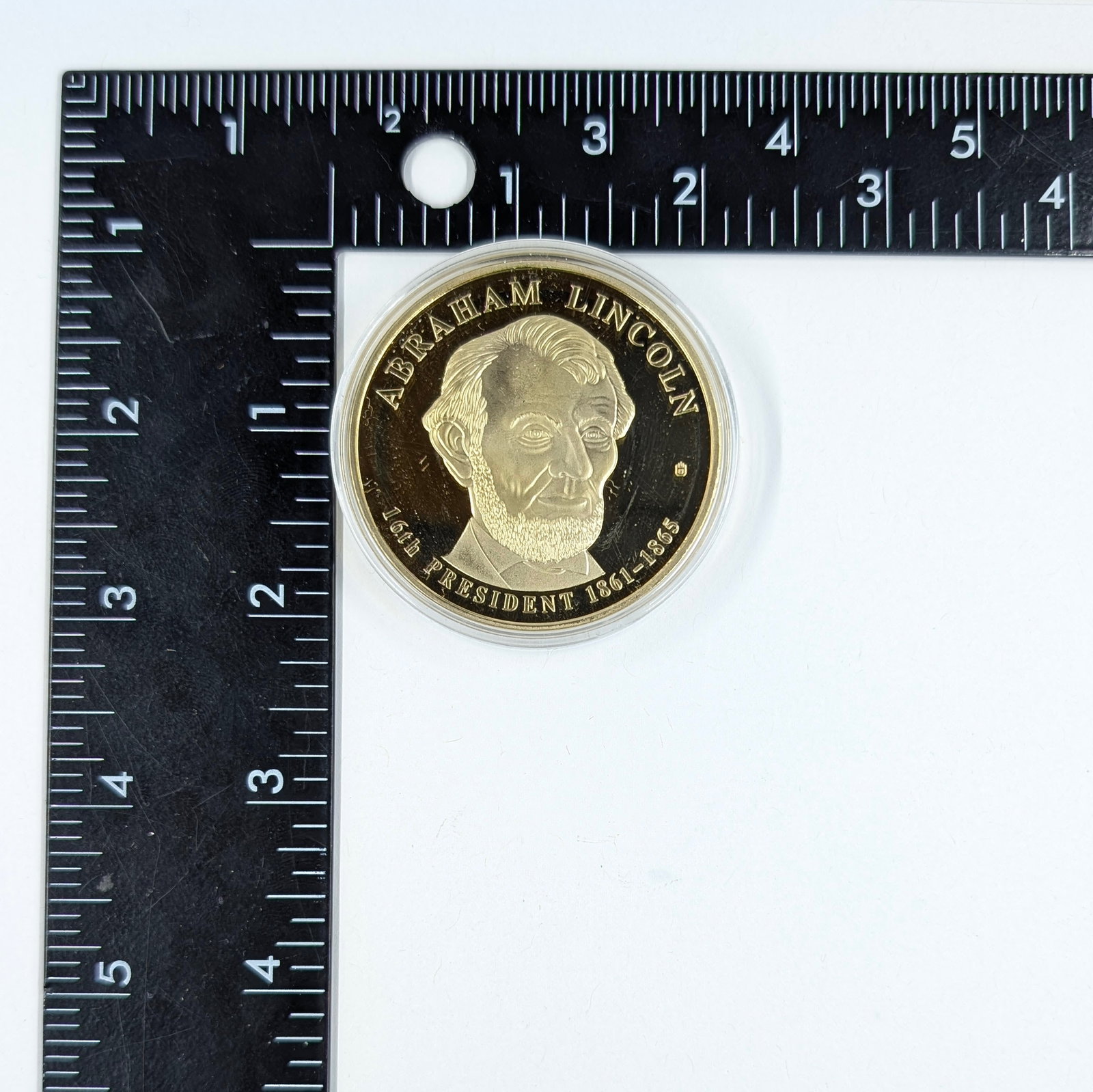 Large 24K Gold plated 2009 Abraham Lincoln Trial Coin - Proof - 4