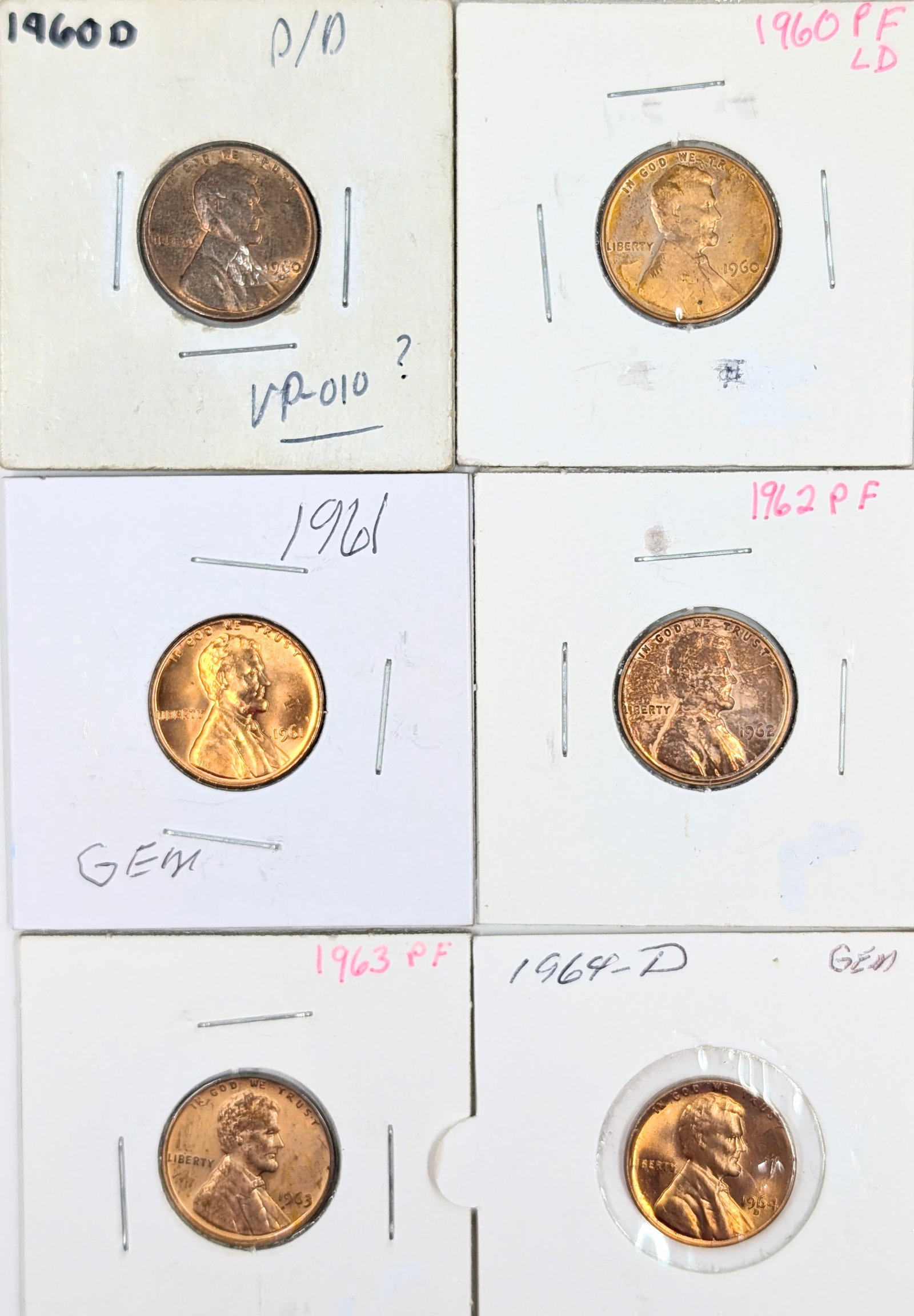 Lot of 8 Lincoln Cents - 1960-1969 - Some Uncirculated - 2