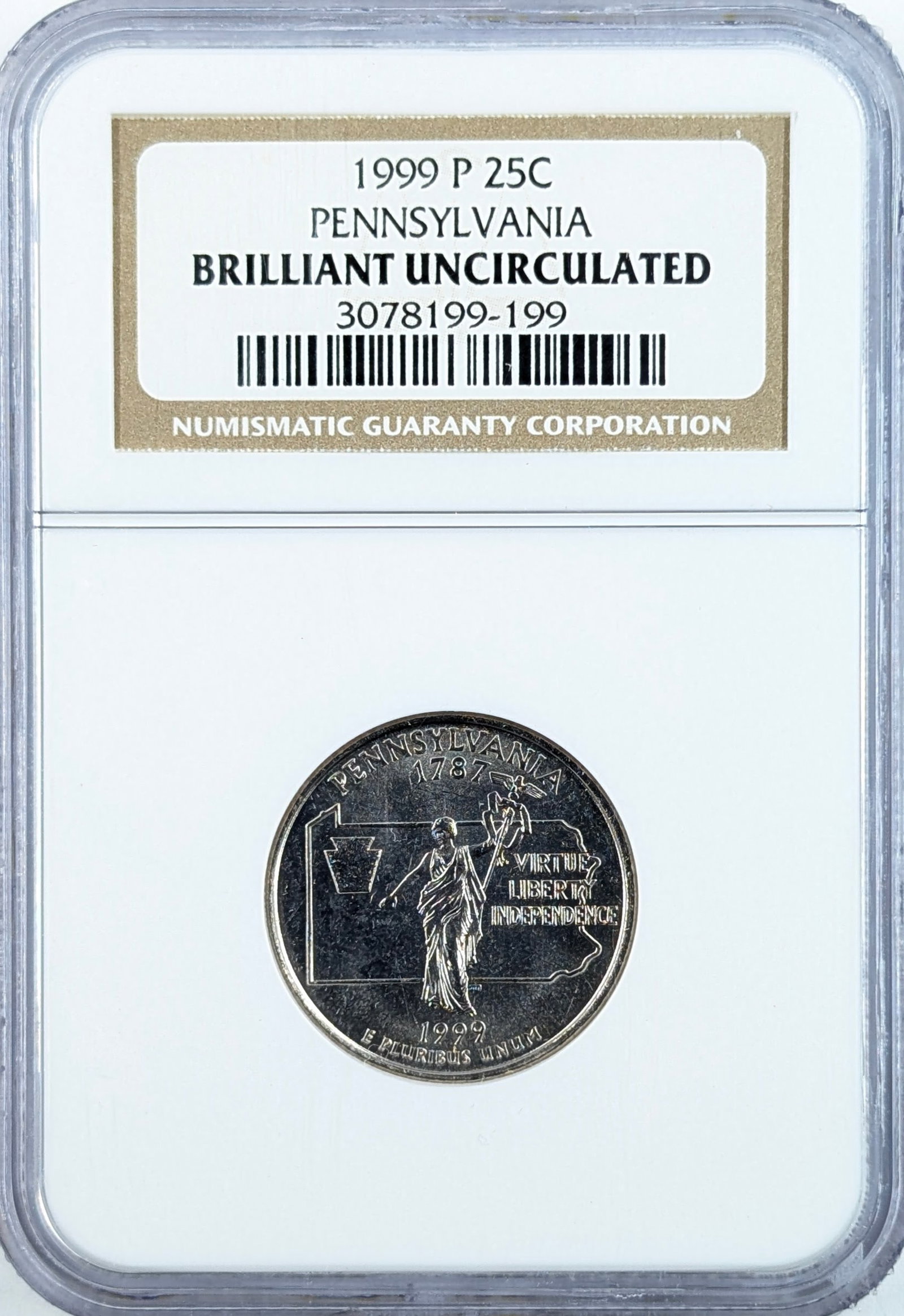 NGC 1999-P BU Pennsylvania State Quarter: Coin 