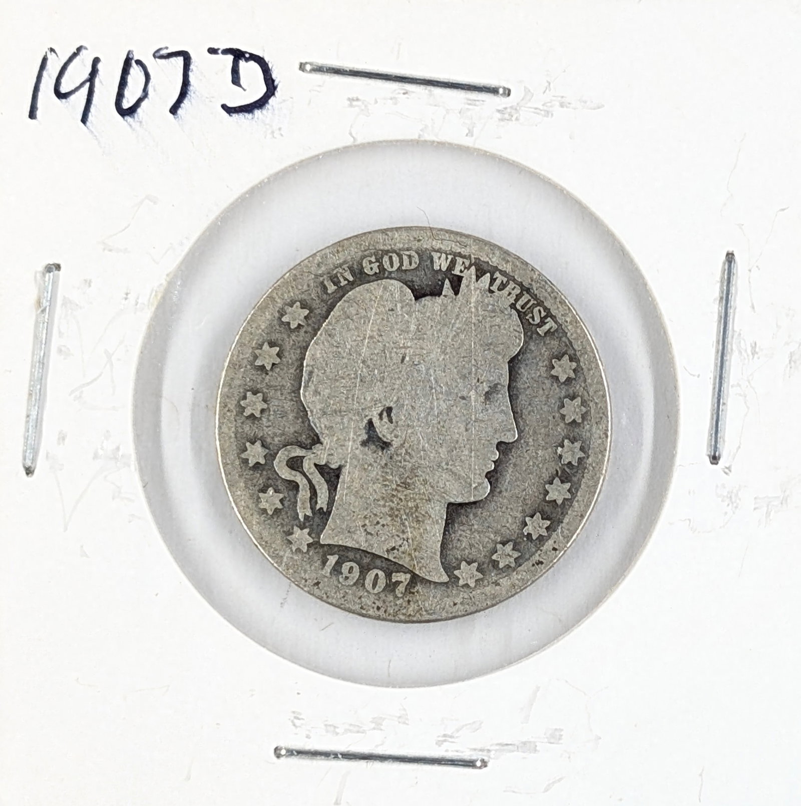 1907-D Silver Barber Quarter (1 of 2)