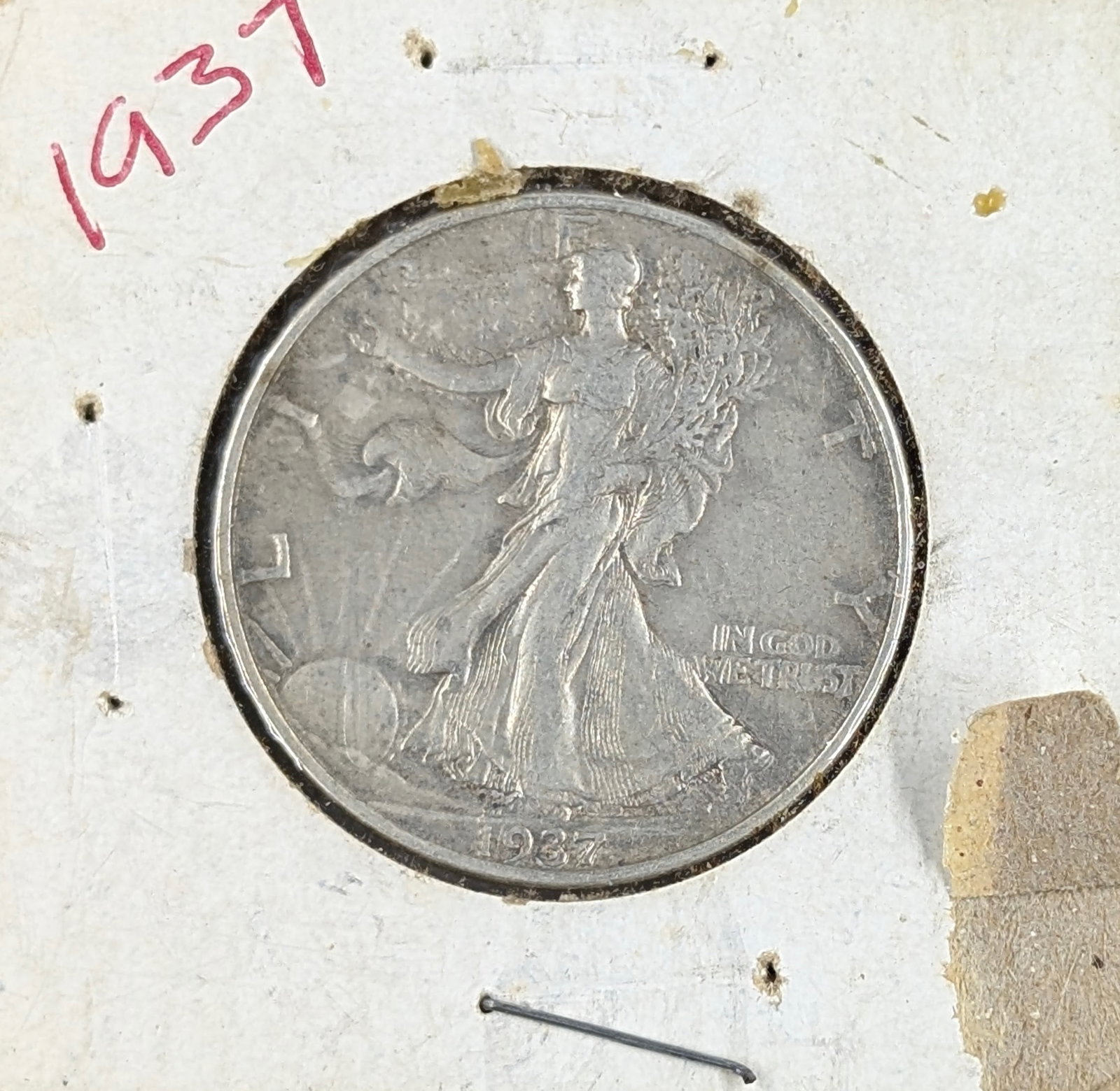 1937 Silver Walking Liberty Half Dollar: Silver 