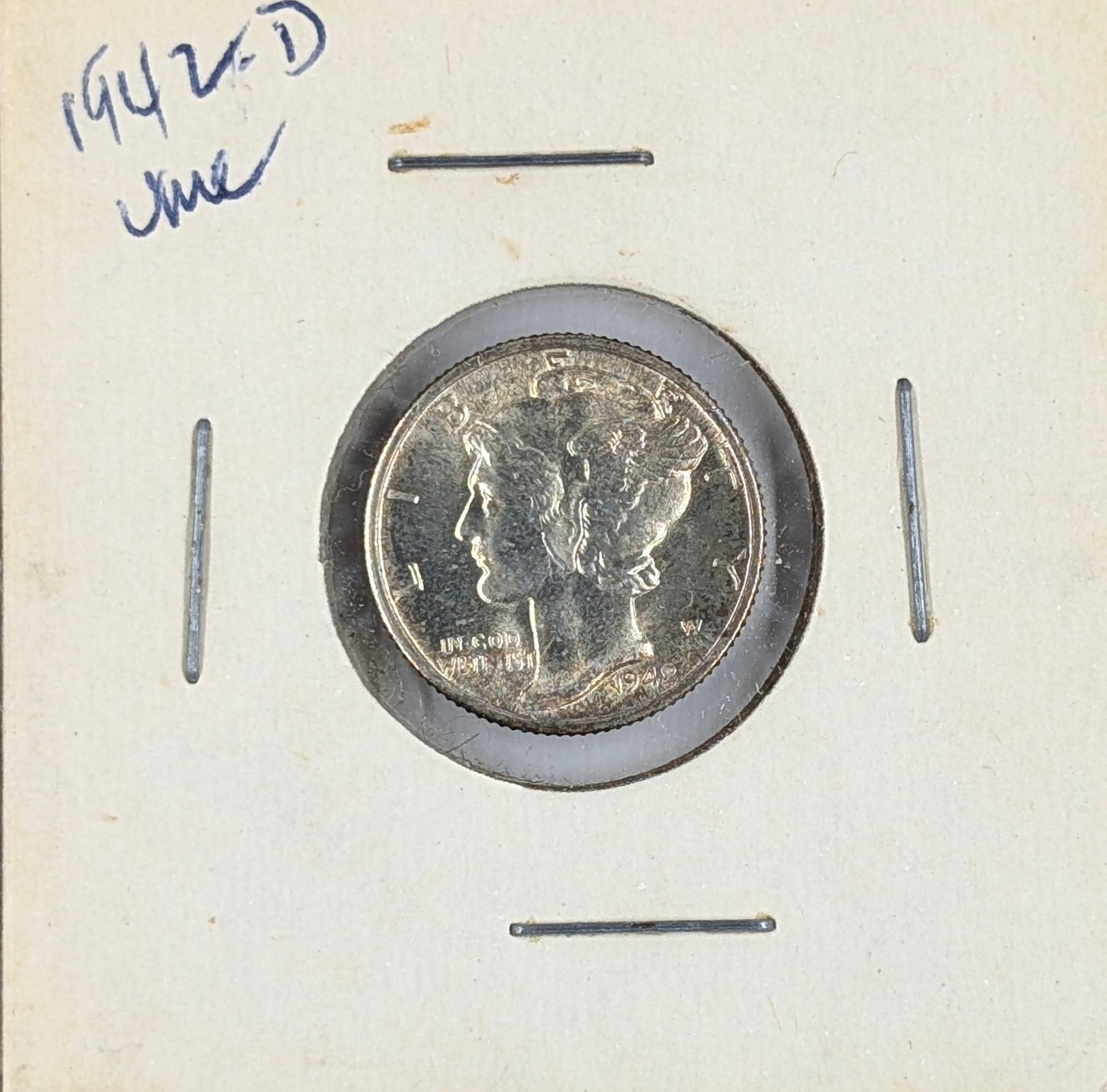 1942-D Silver Mercury Dime - Uncirculated: Silver 