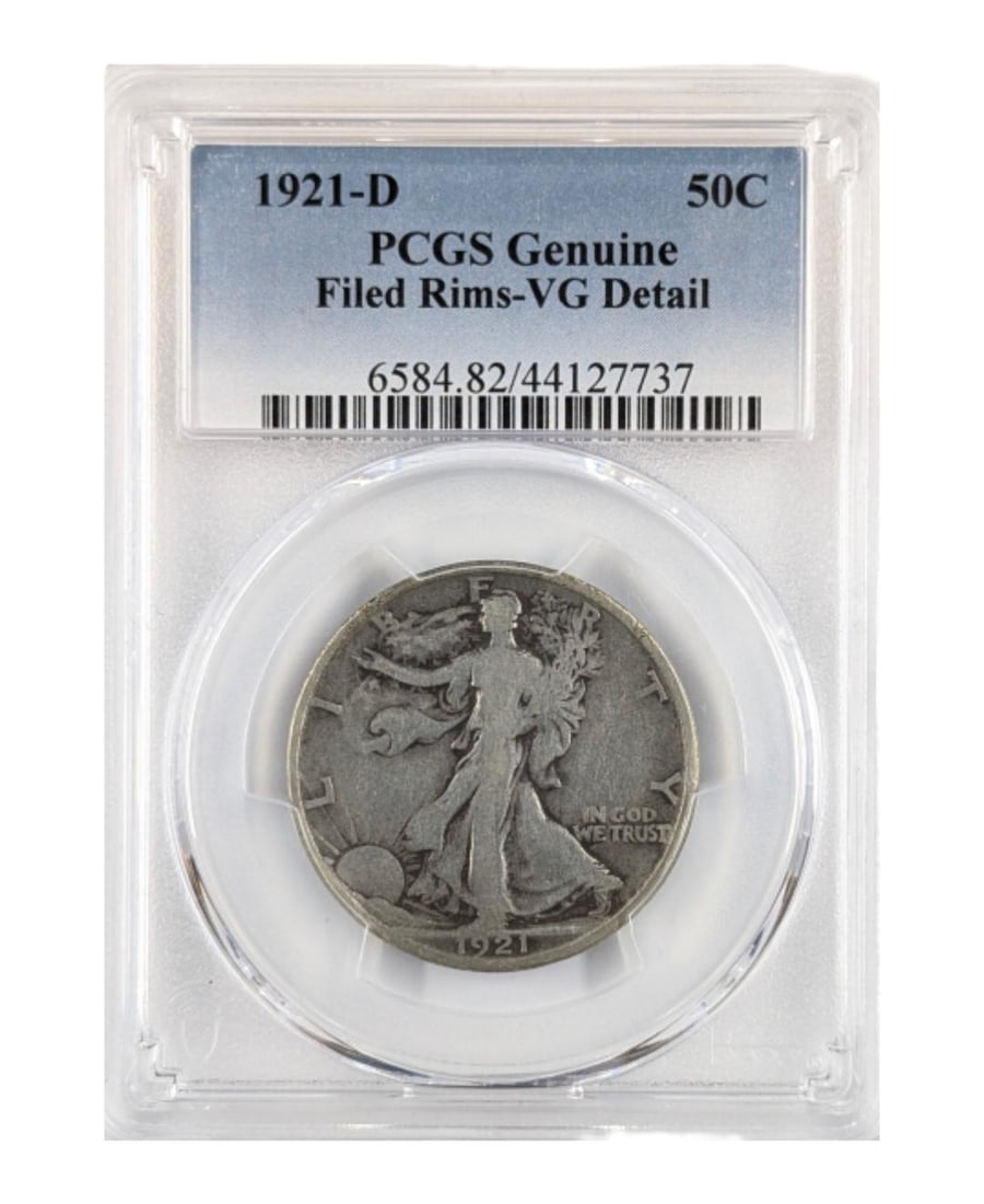 FEATURE PCGS 1921-D Silver Walking Liberty Half Dollar: _ 