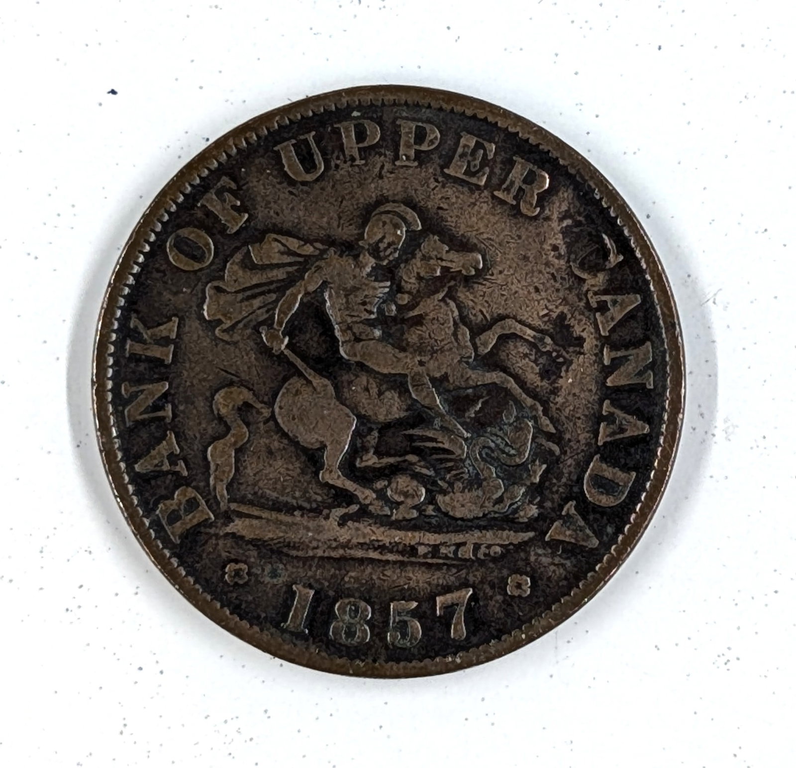 1857 Bank of Upper Canada Half Penny Token: _