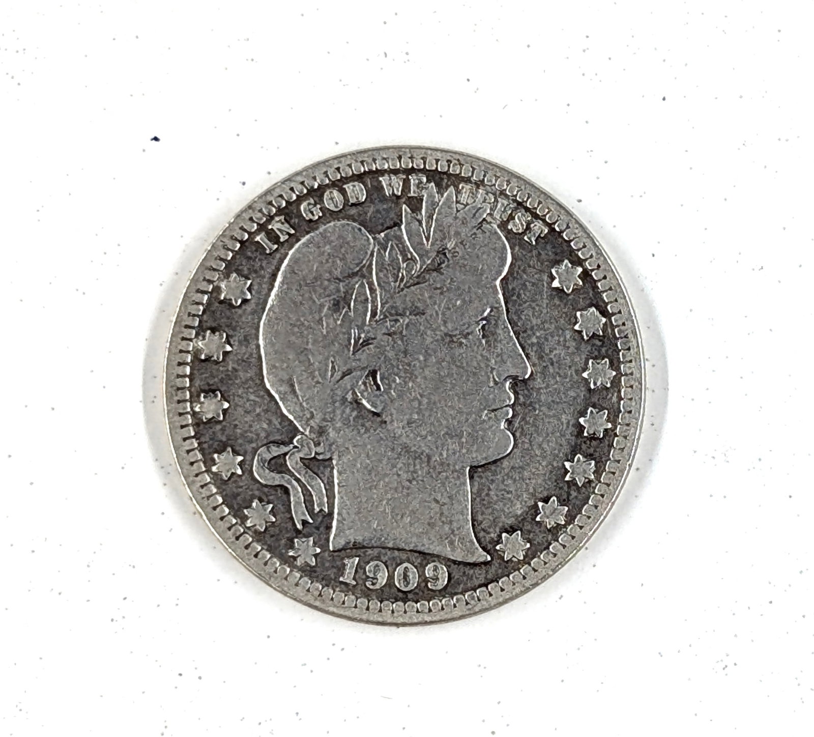 1909 Silver Barber Quarter: _ 