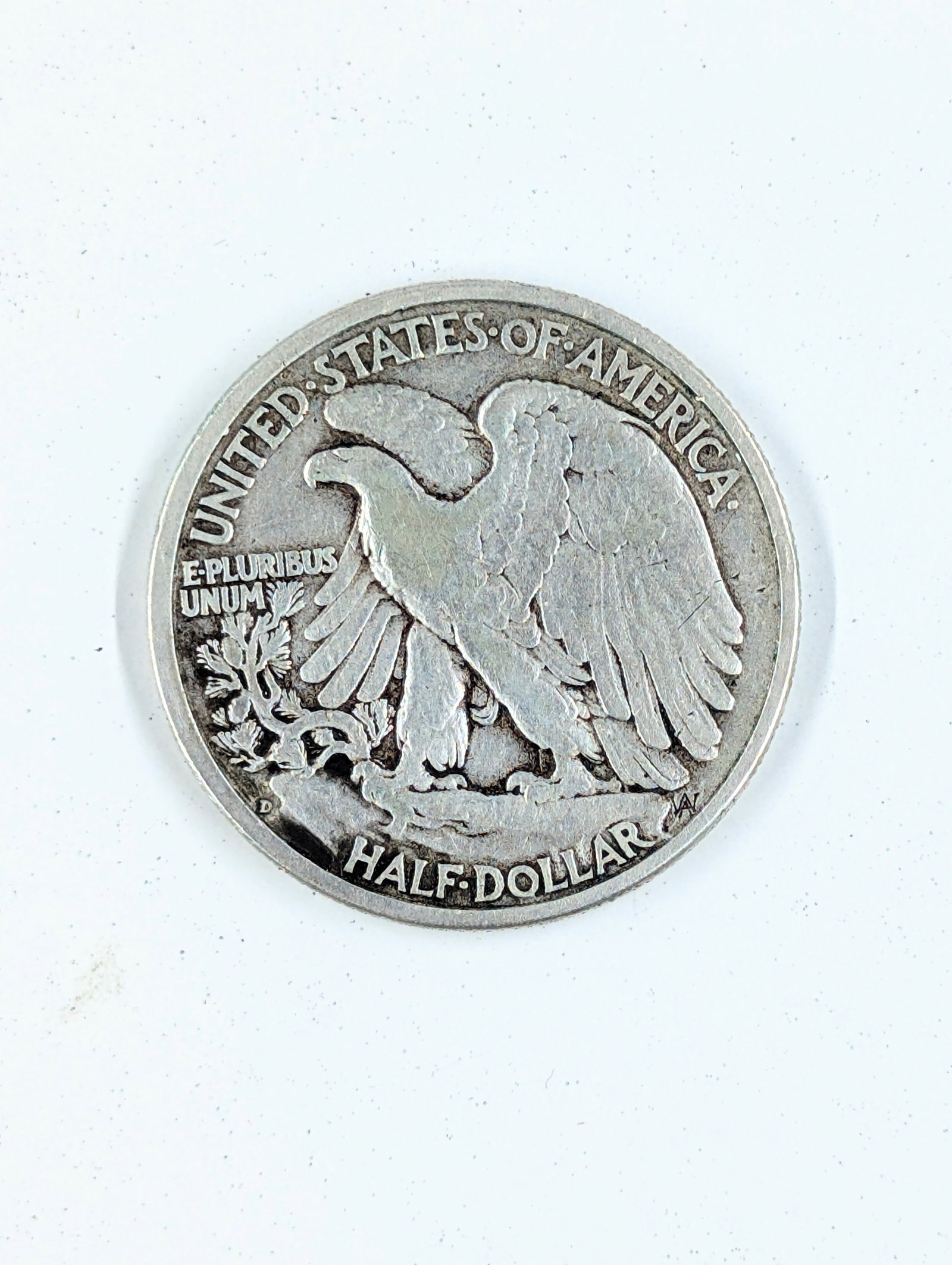 1938-D Silver Walking Liberty Half Dollar-Key Date - 2