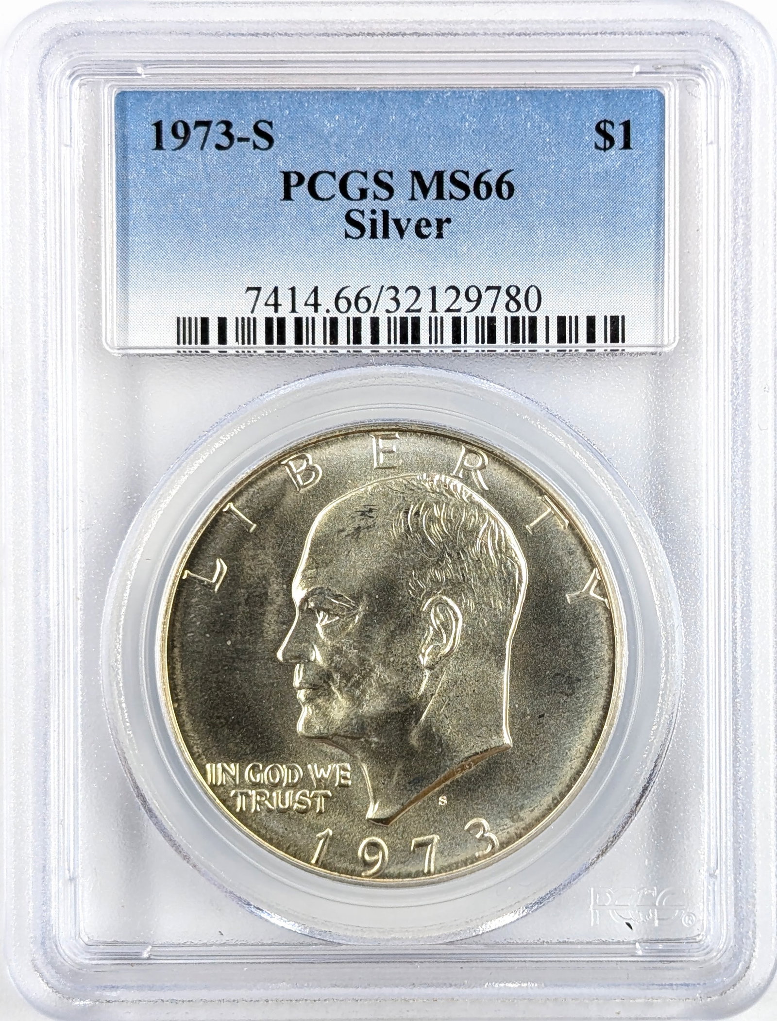 PCGS 1973-S MS66 Eisenhower " Ike" Silver Dollar (1 of 2)
