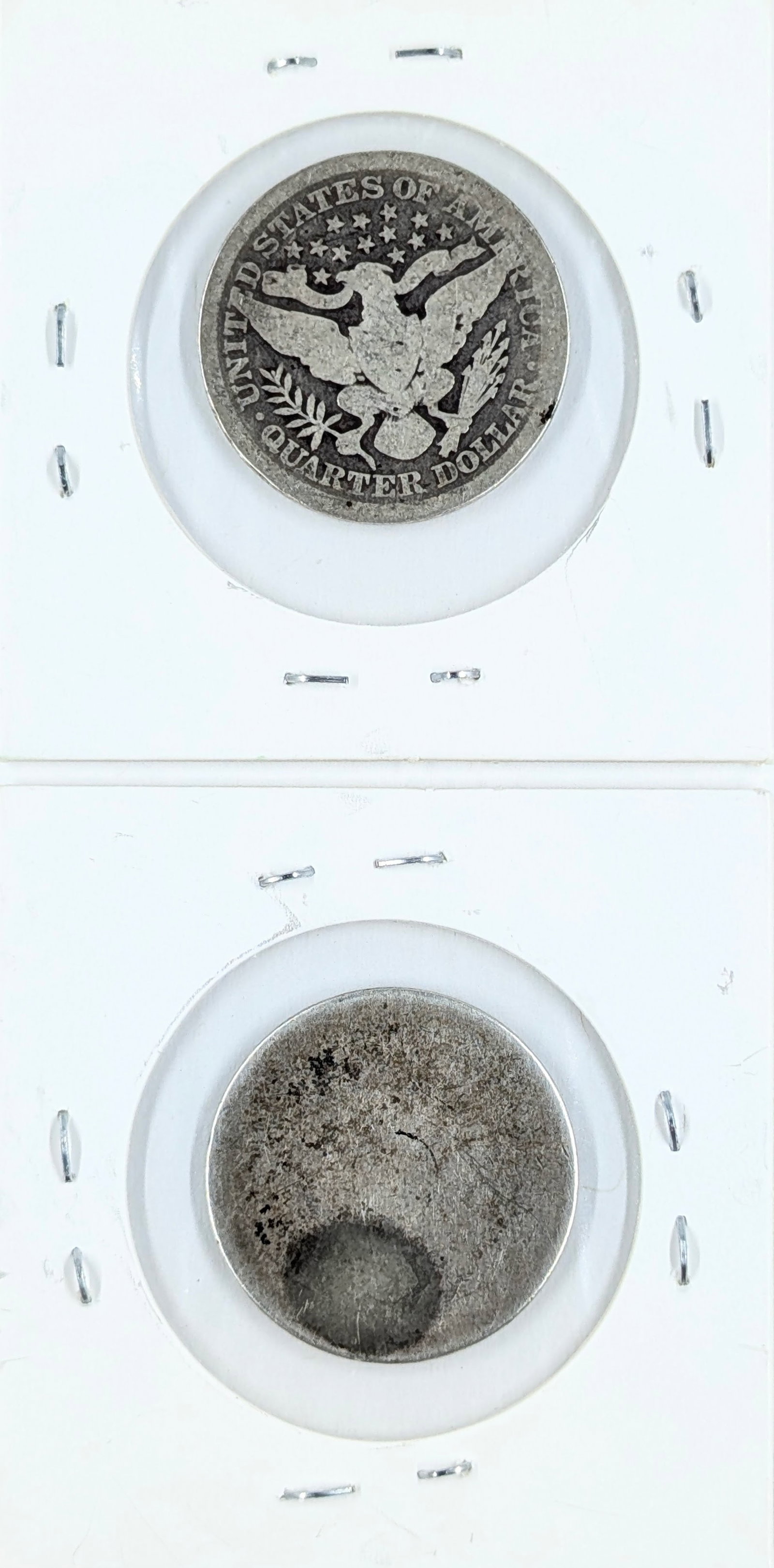 Lot of 2 Silver Barber Quarters - 1892, 1893 - 2