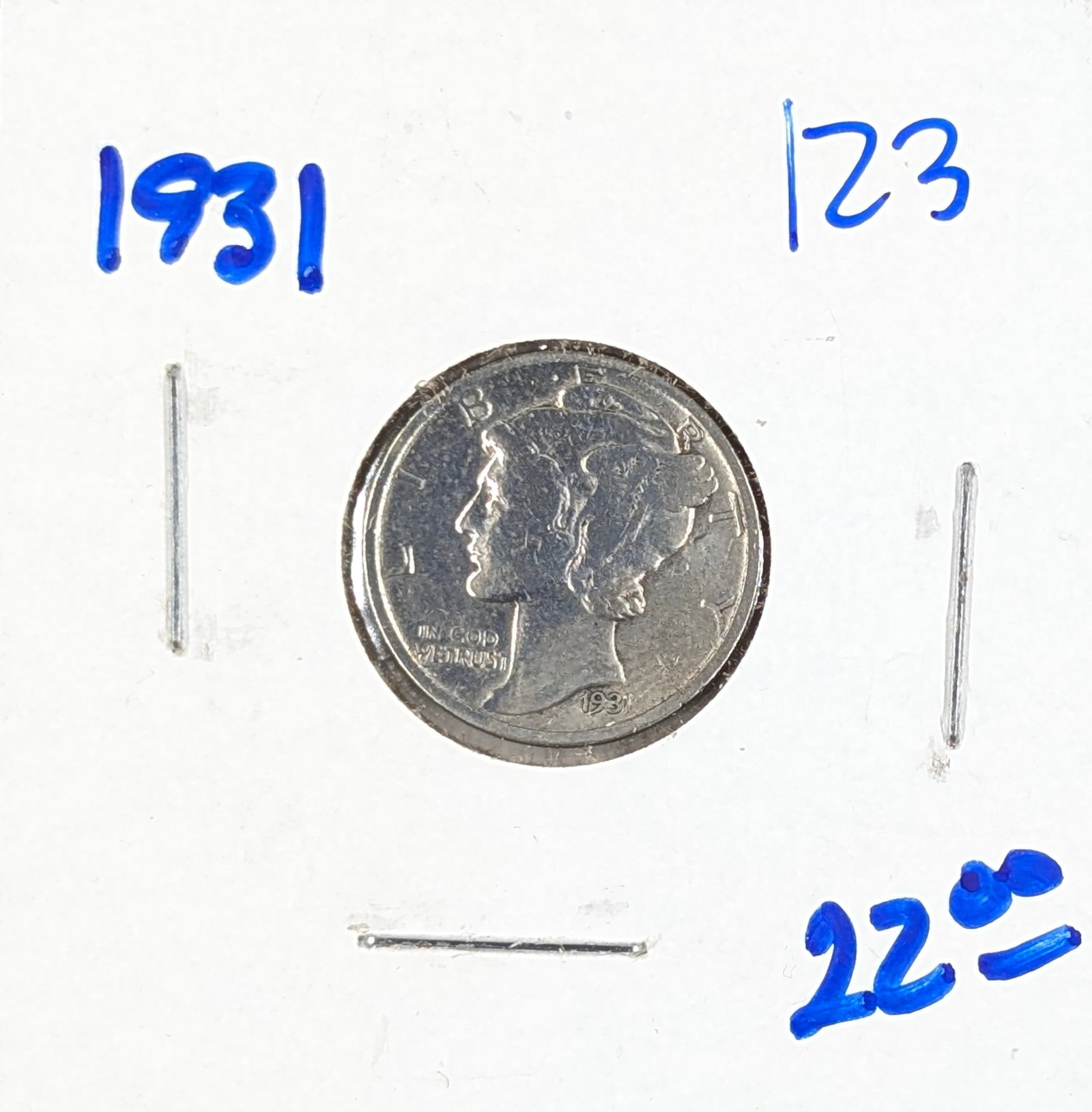 1931 Silver Mercury Dime: Silver 