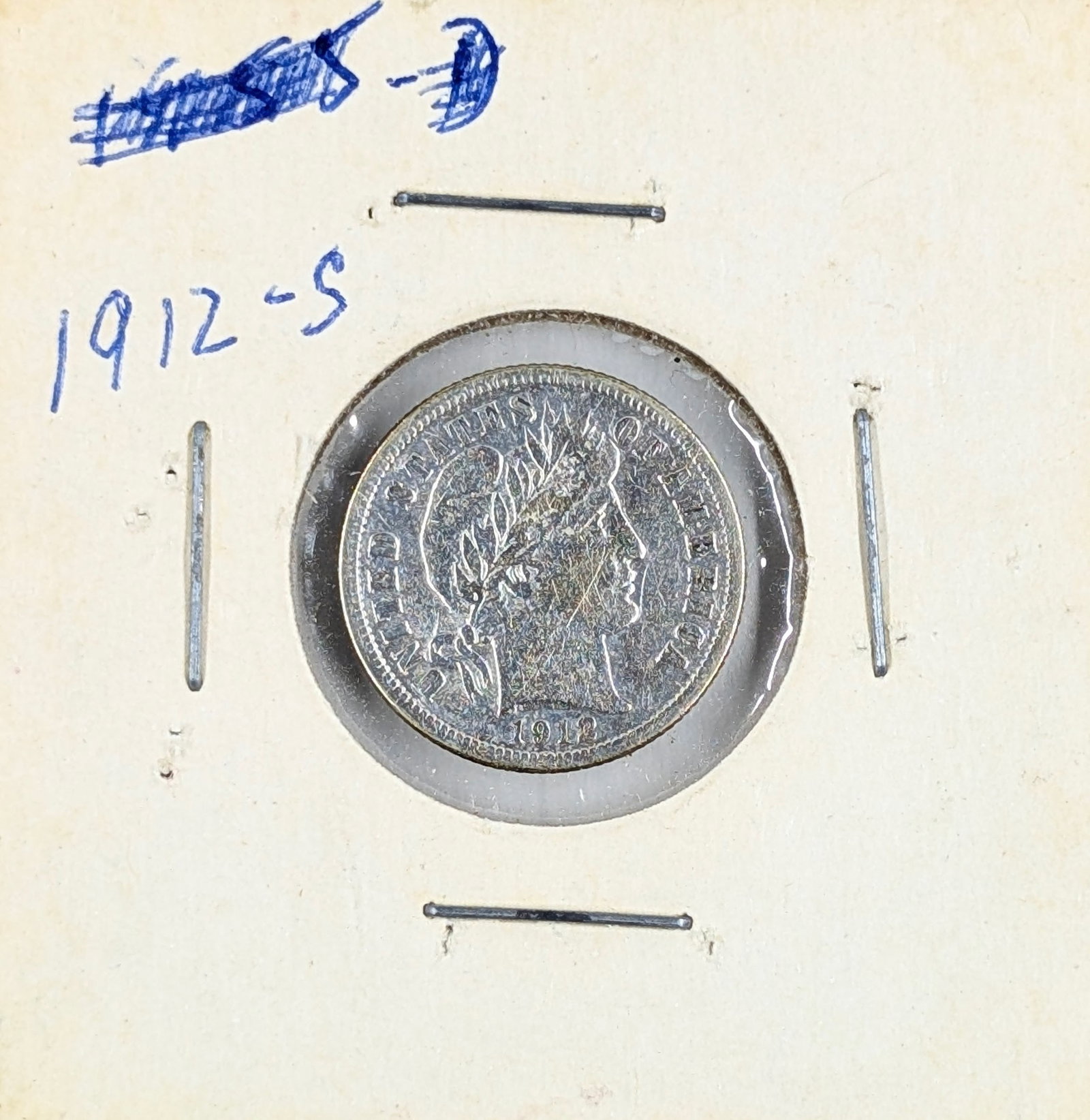 1912-S Silver Barber Dime: Silver 