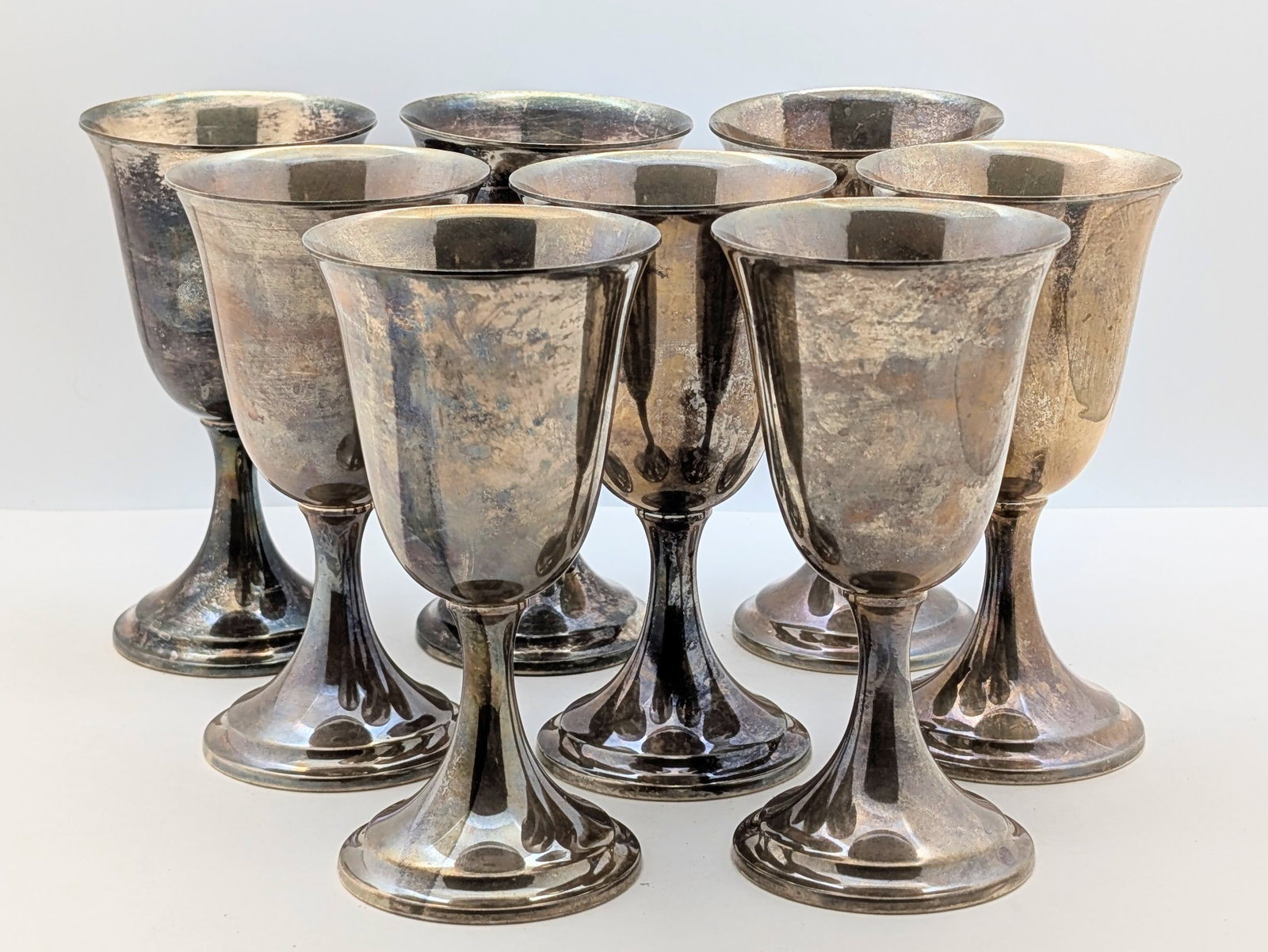Lot of 8 Vintage Sterling Silver Goblets - 46.4oz (1 of 7)