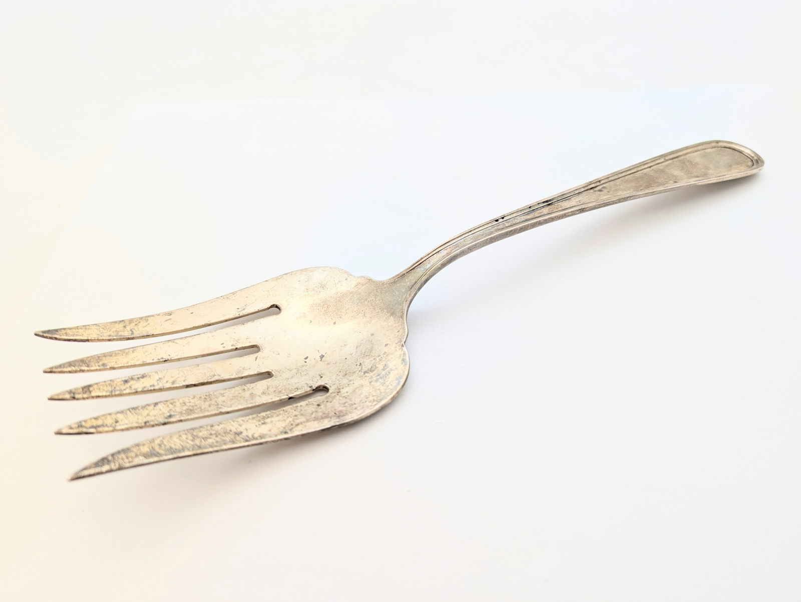 Vintage S. Kirk and Son Sterling Silver Serving Fork - 113.47g: Length: 10in