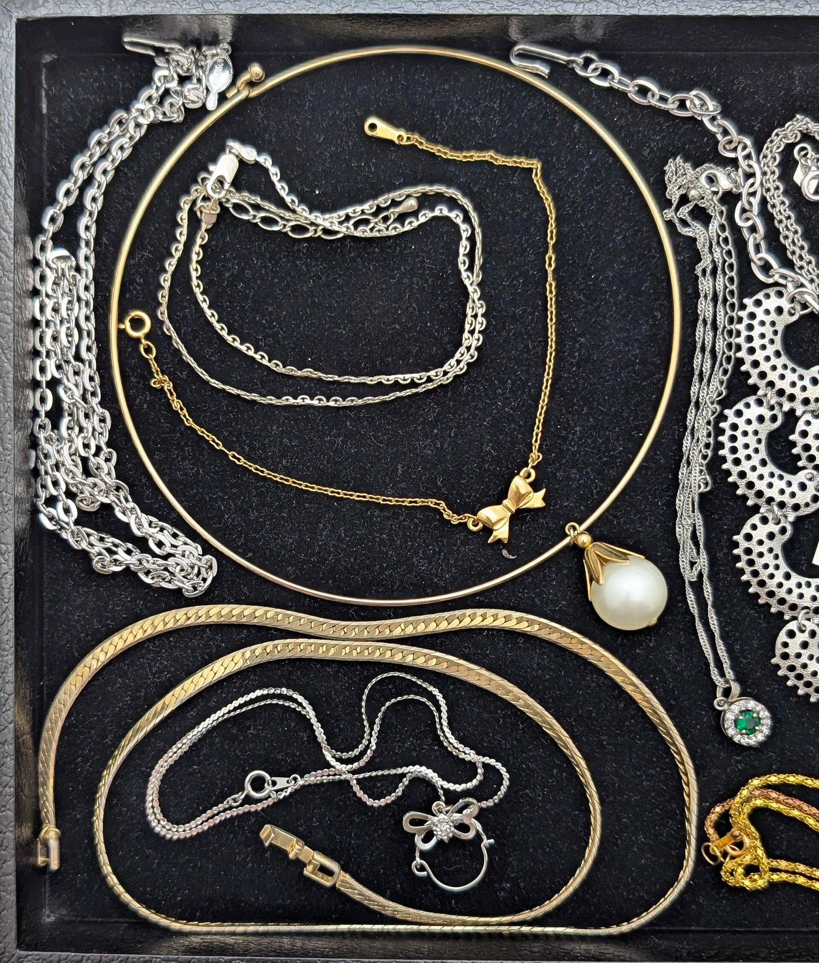 Large Lot of Ladies Costume Necklaces - Silver & Gold tones - 2