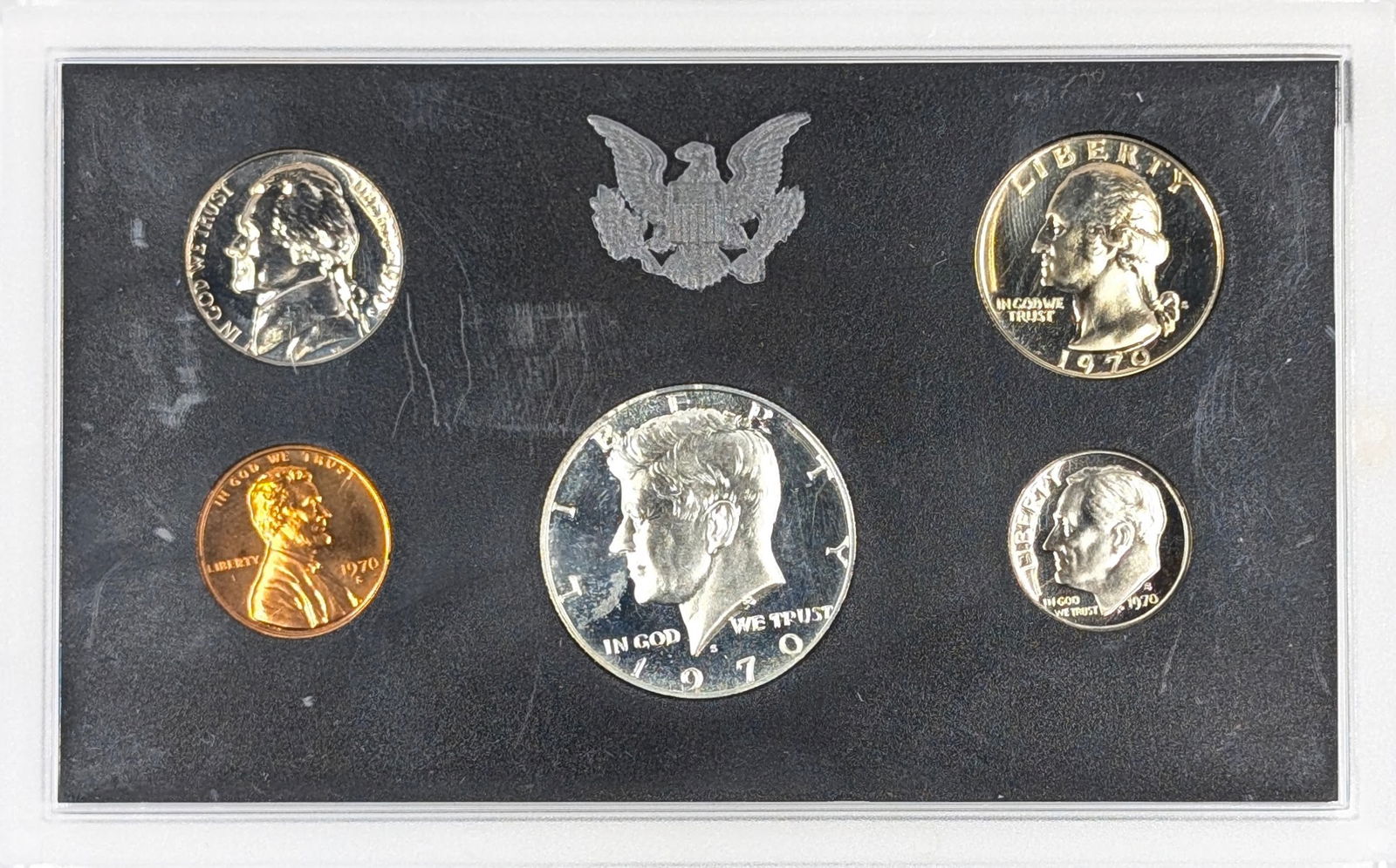1970 US Mint Proof Set w/ Silver JFK Half: 40% Silver