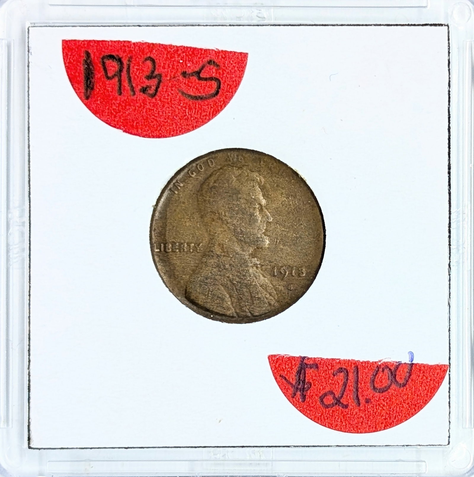 1913-S Wheat Cent - Key Date - 3