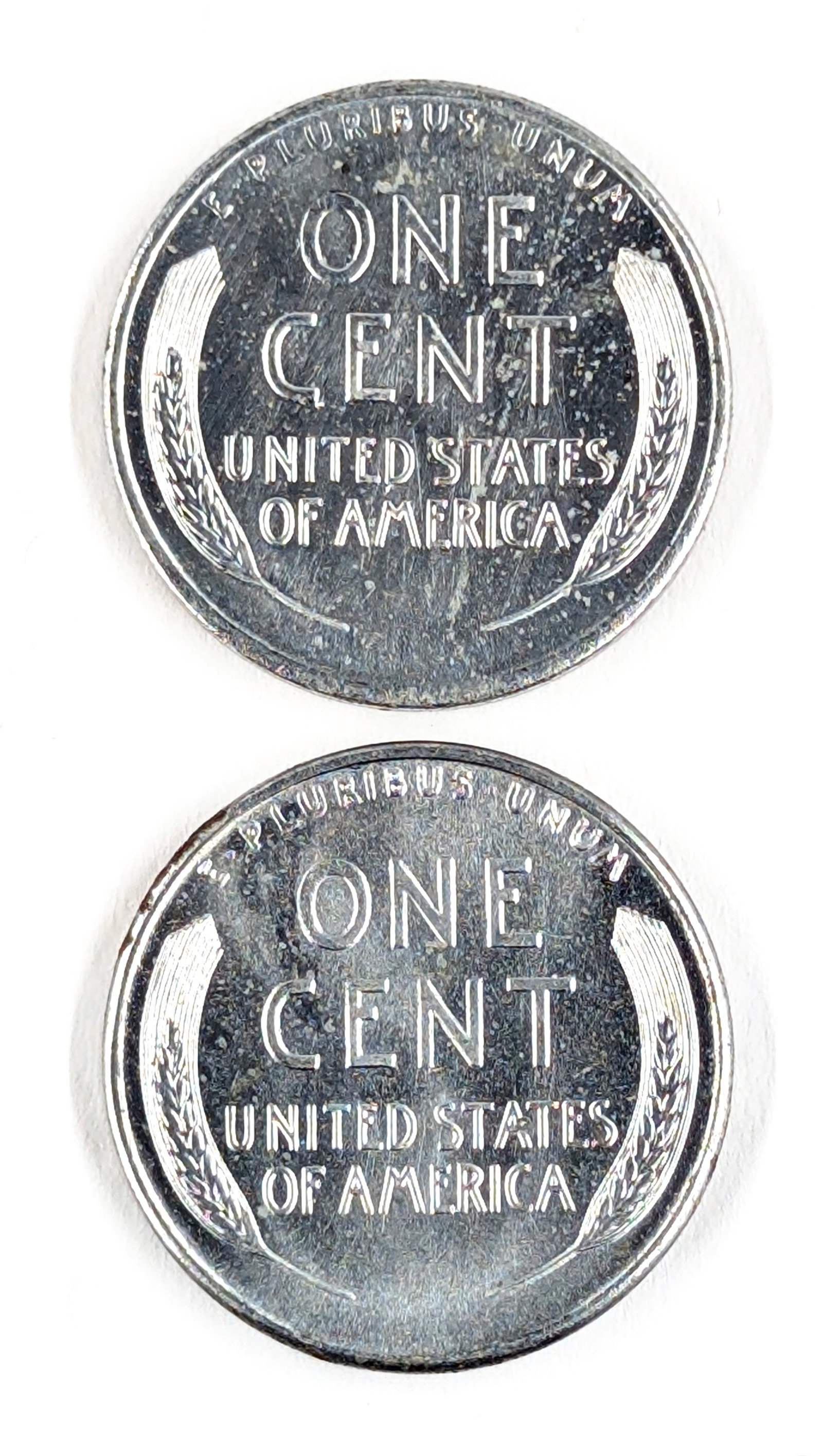 Lot of 2 Uncirculated 1943 P/S Steel Lincoln Cents - 2