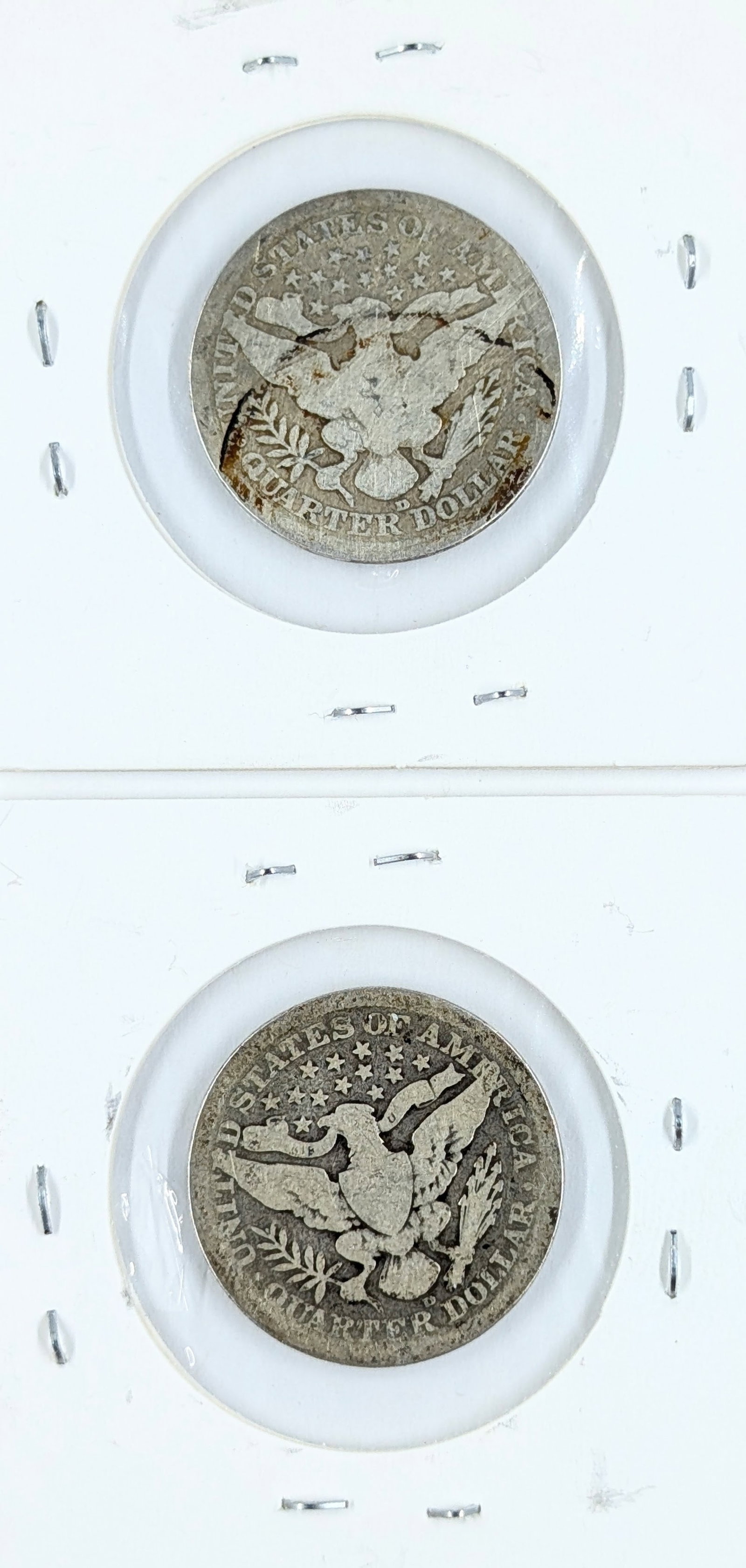 Lot of 2 Silver Barber Quarters - 1908-D, 1909-D - 2