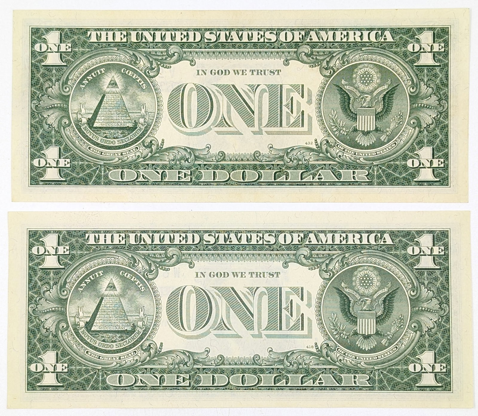 Lot of 2 - 1957-B $1 Notes - Silver Certificates - 2