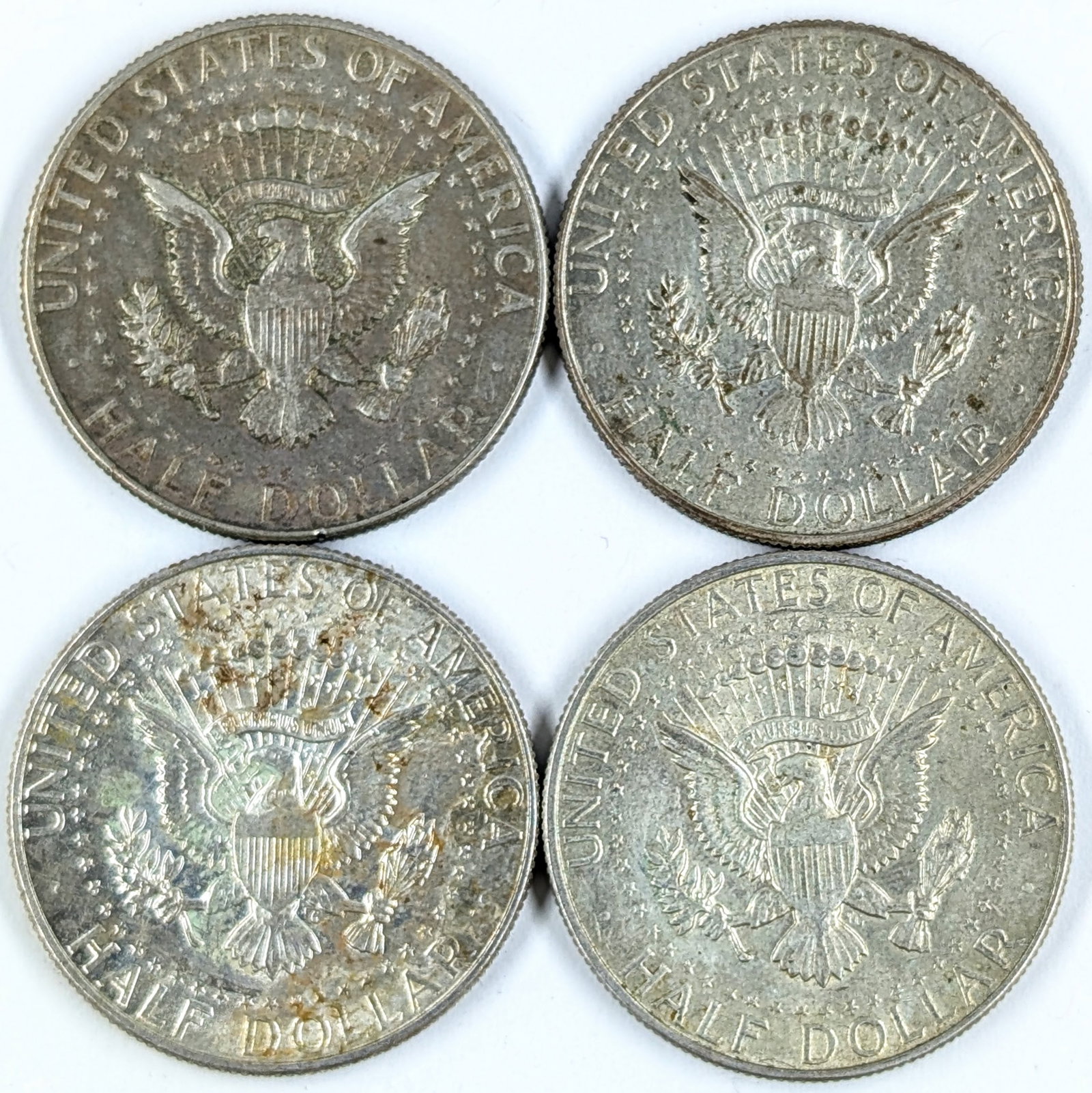 Lot of 4 Silver John F Kennedy Half Dollars - 1965-1968 - 2