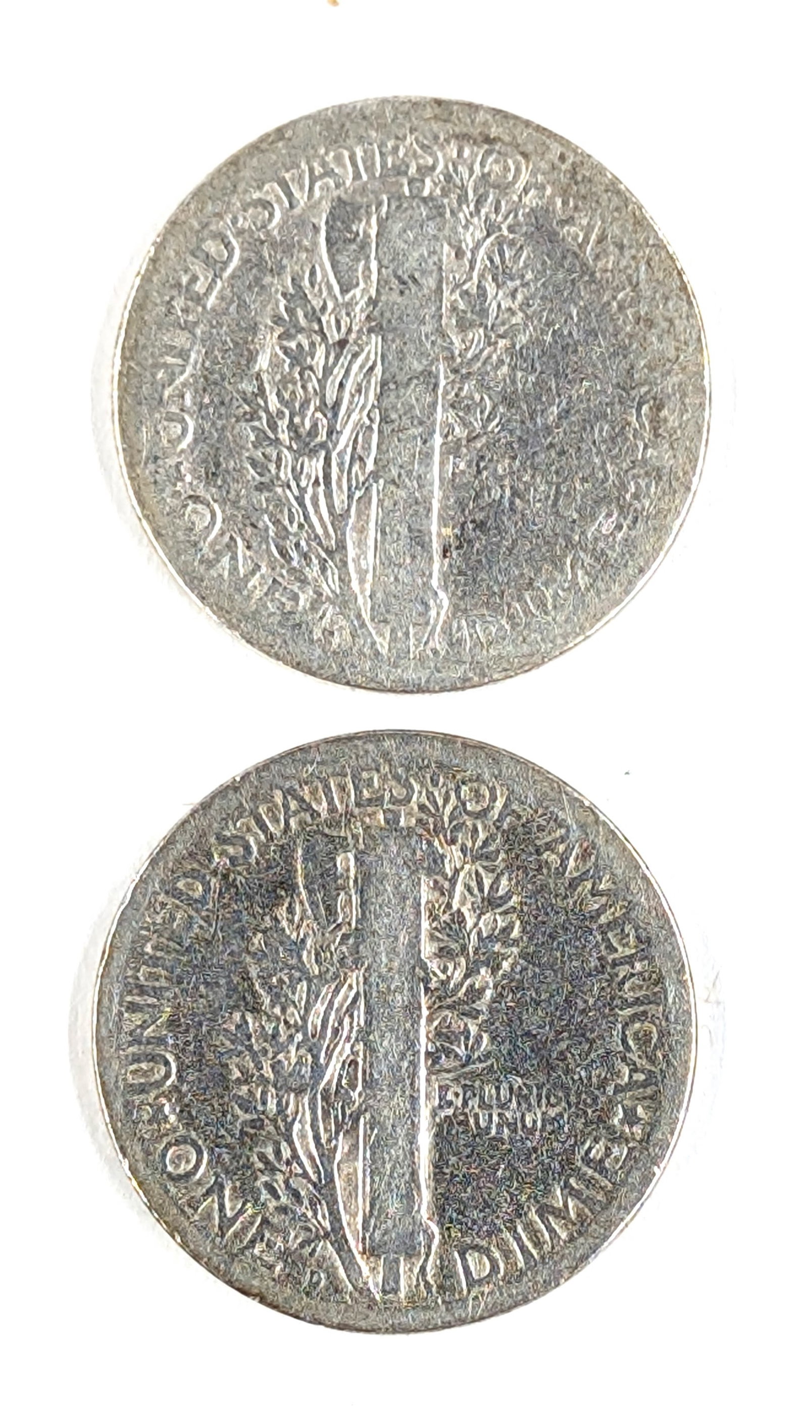 Lot of 2 Silver Mercury Dimes - 1917, 1920-D - 2