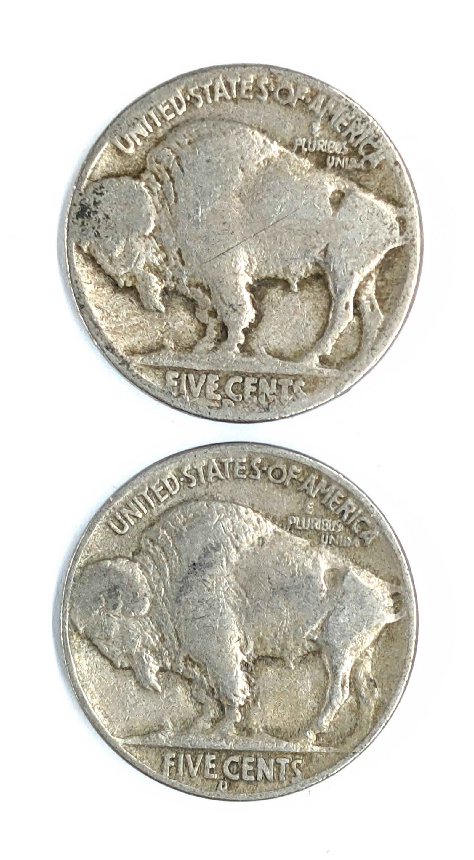 Lot of 2 Buffalo Head Nickels - 1934-D, 1935-D - 2