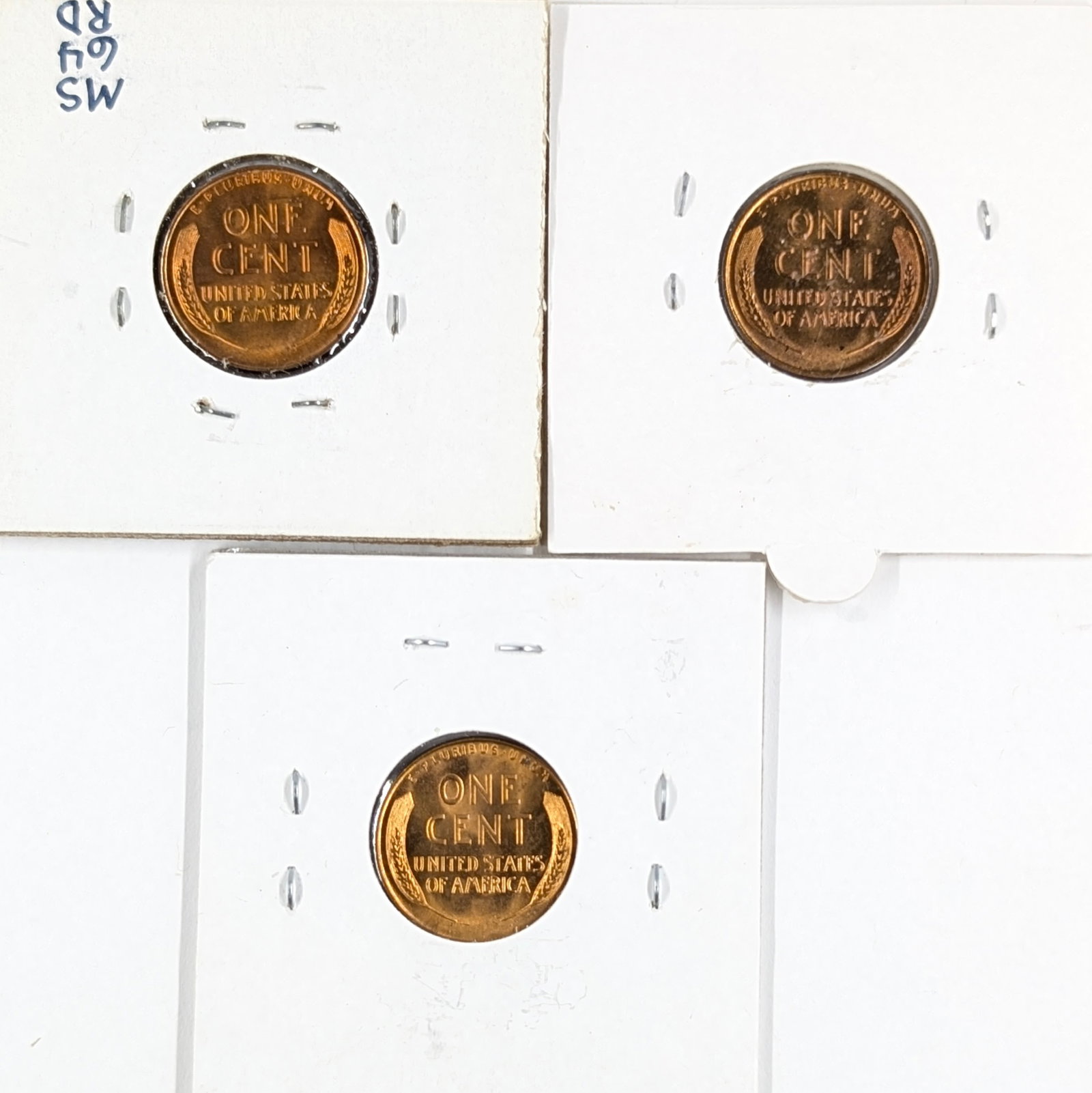 Lot of 3 Uncirculated Wheat Cents - 1936, 1937 P/D - 2