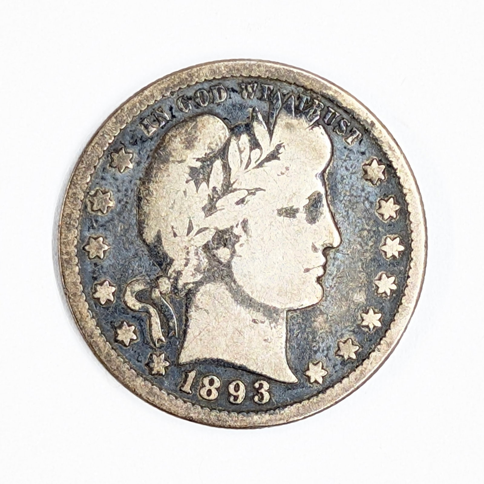 1893-S Silver Barber Quarter - Key Date - 3